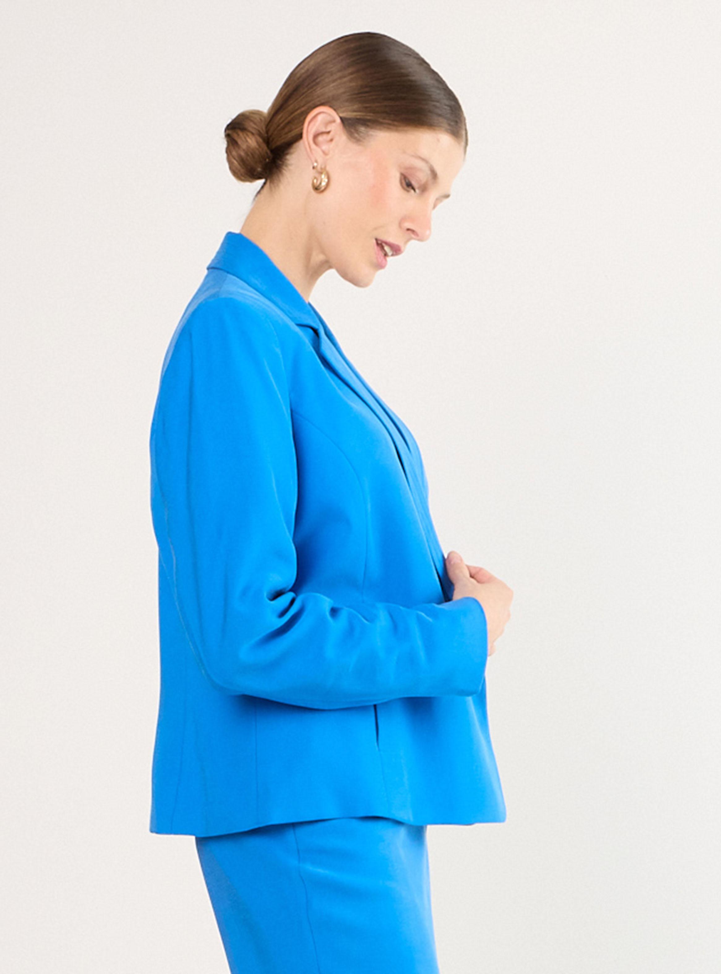 Blazer con Pespuntes Decorativos en Solapa-2