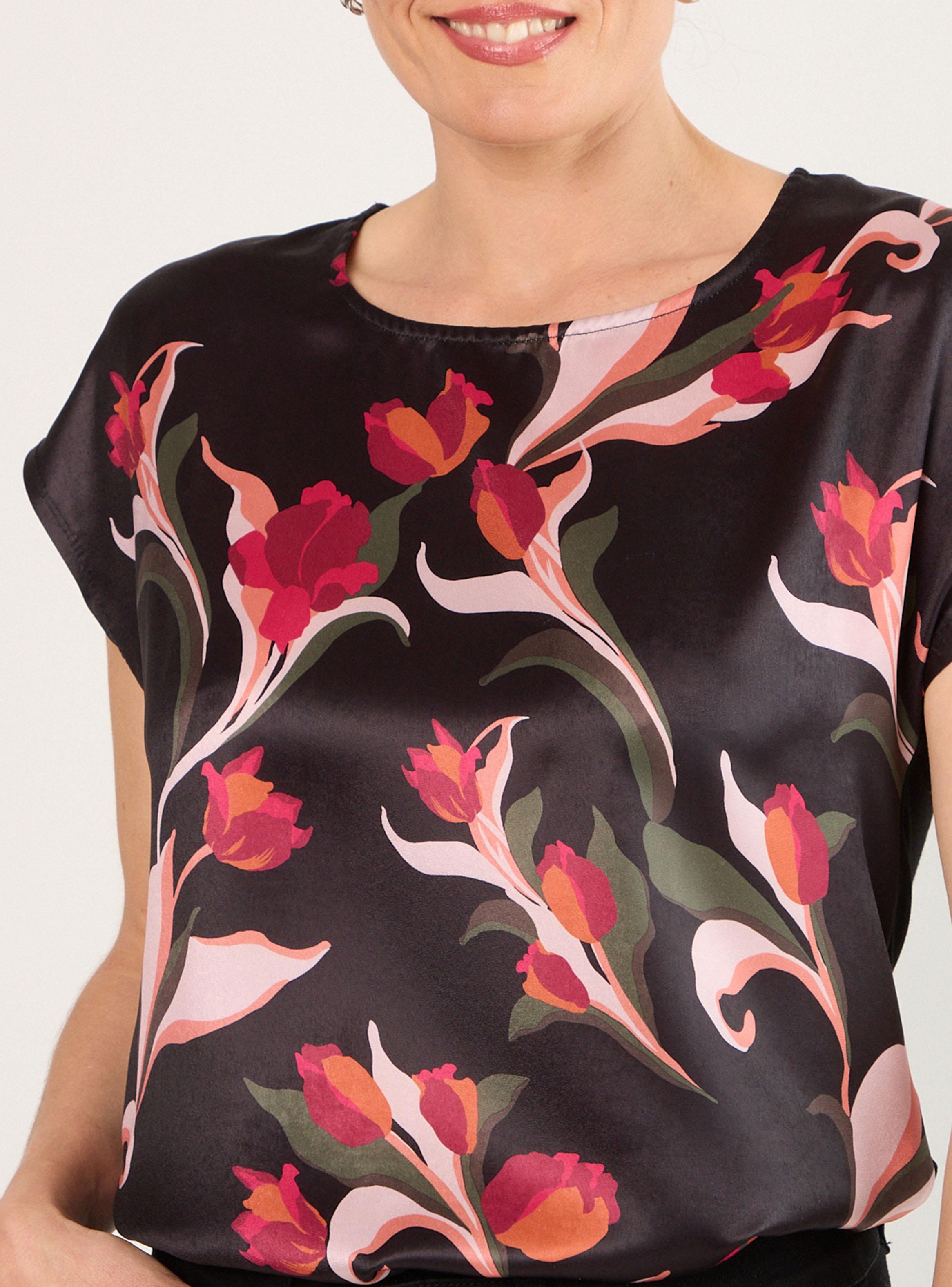 Polera Doble Tela con Estampado Floral-3
