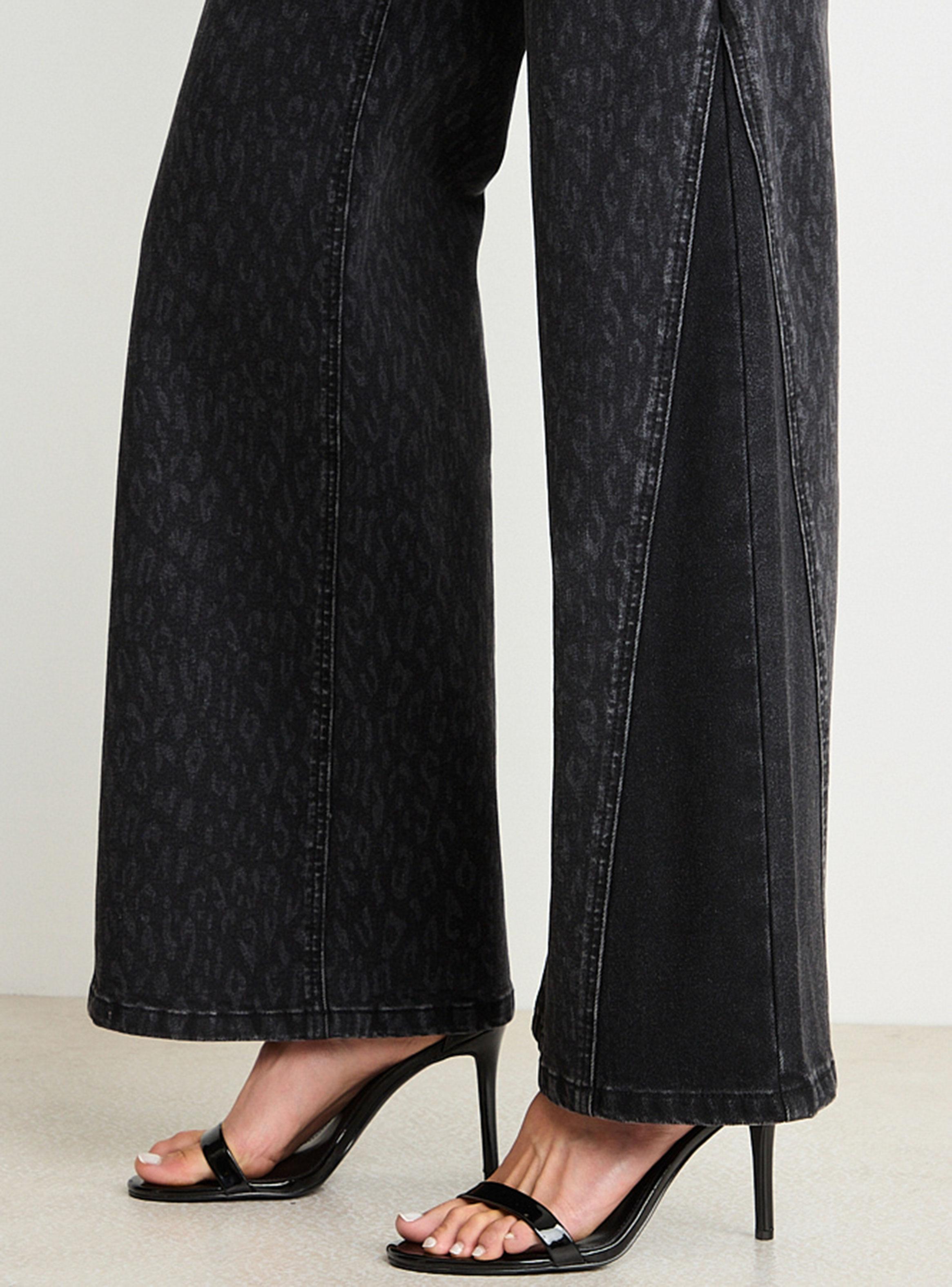 Jeans Wide con Estampado Láser Animal Print Doble Tono-2