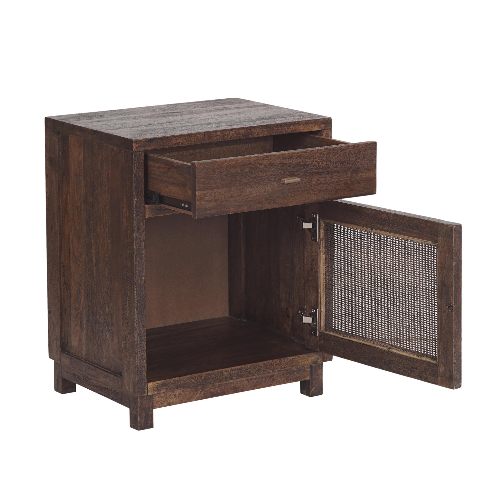 Velador Madera Mango 1 Cajón + 1 Puerta-3