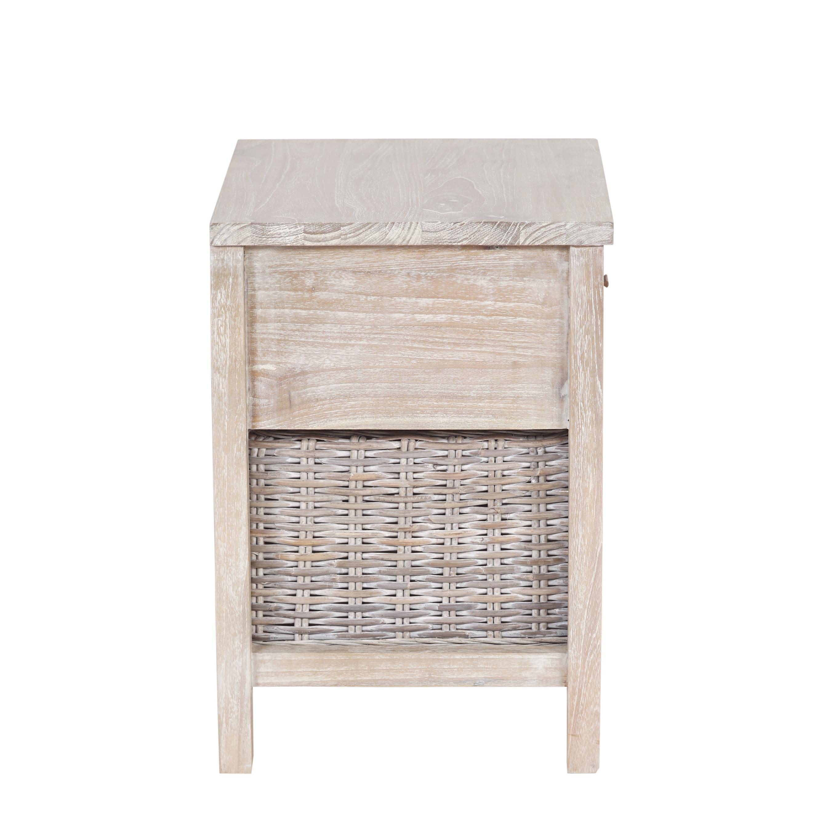 Velador Madera Mindi 1 Cajón + 1 Canasto-4