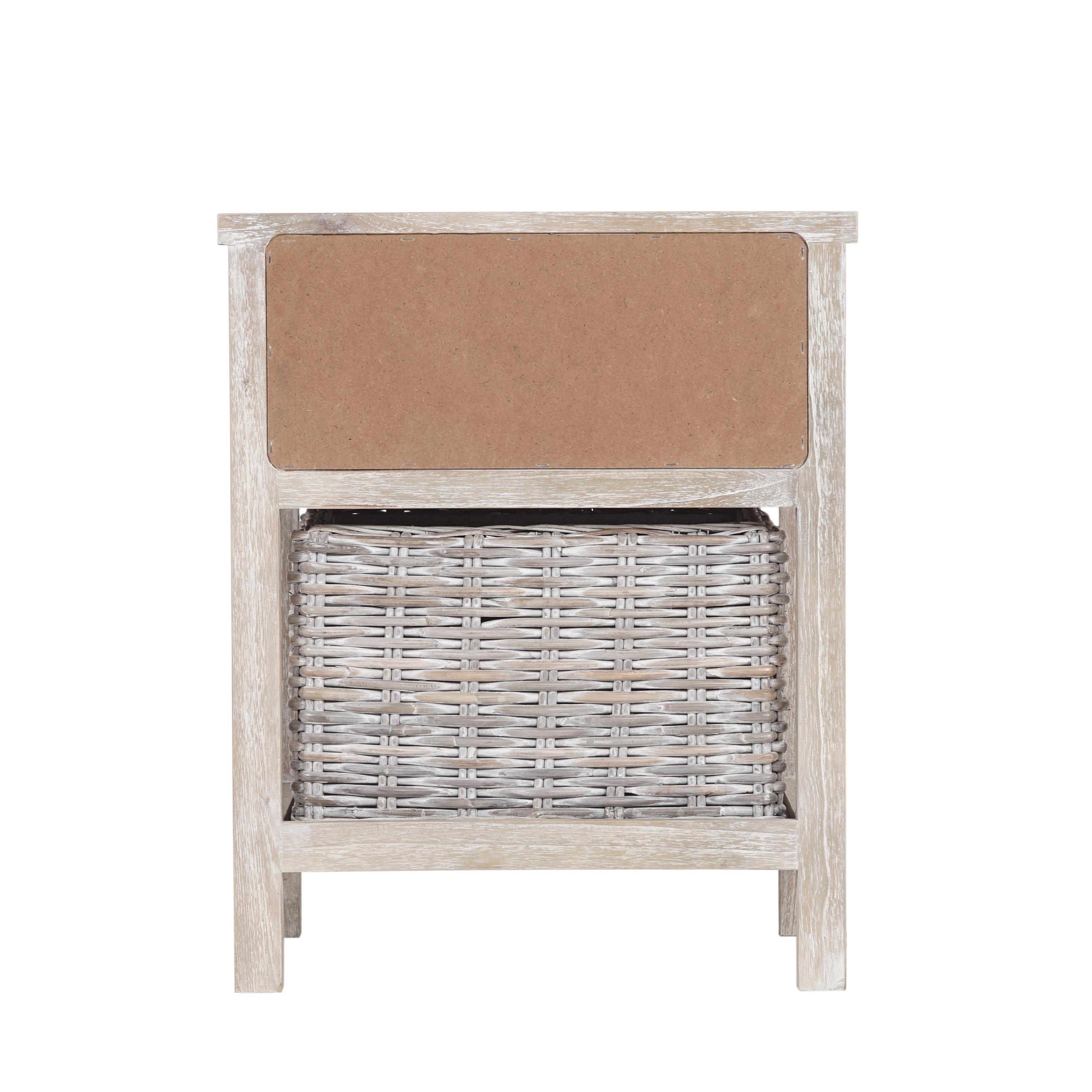 Velador Madera Mindi 1 Cajón + 1 Canasto-5