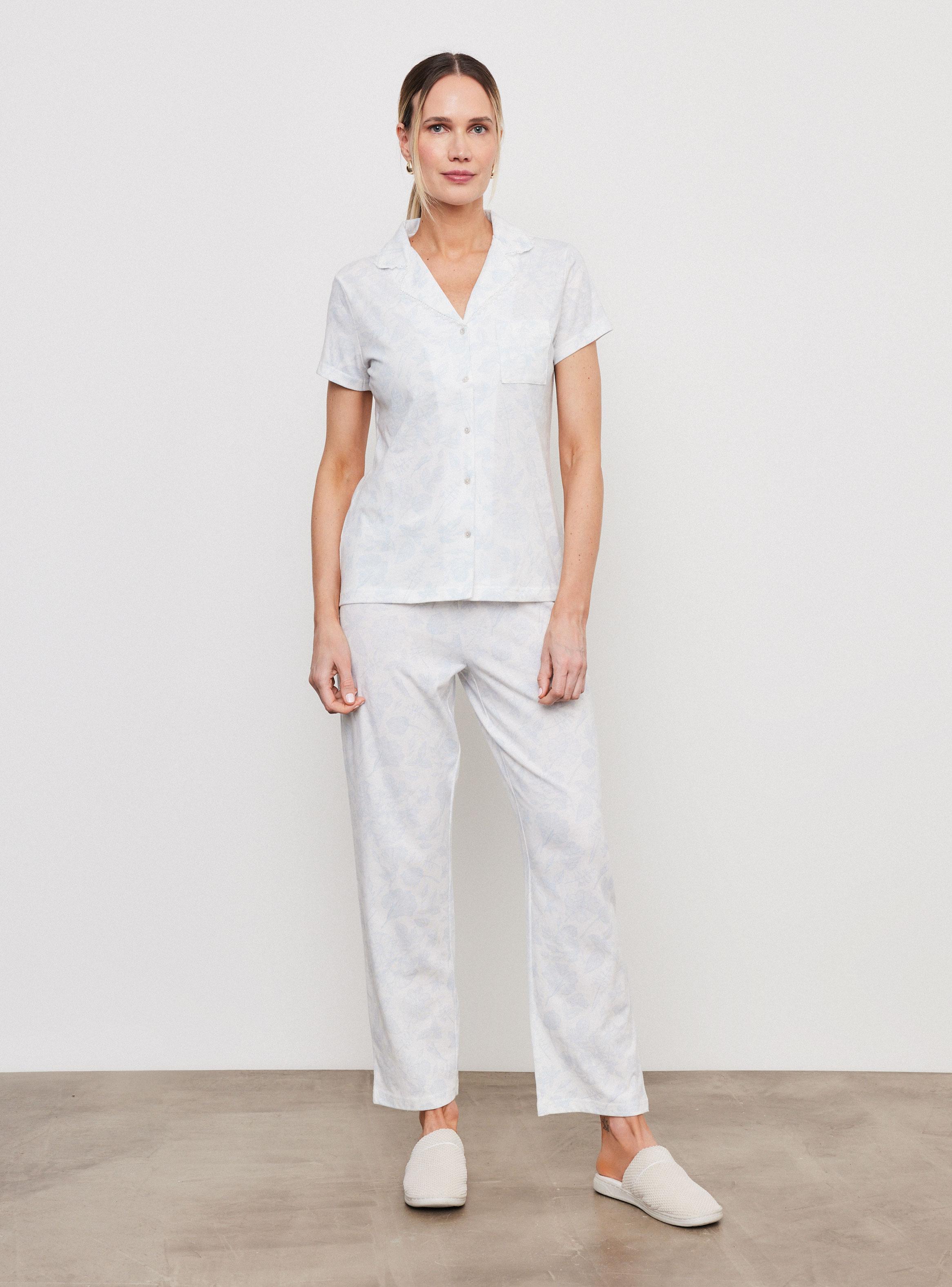 Pijama Camisero Estampado Flores-4