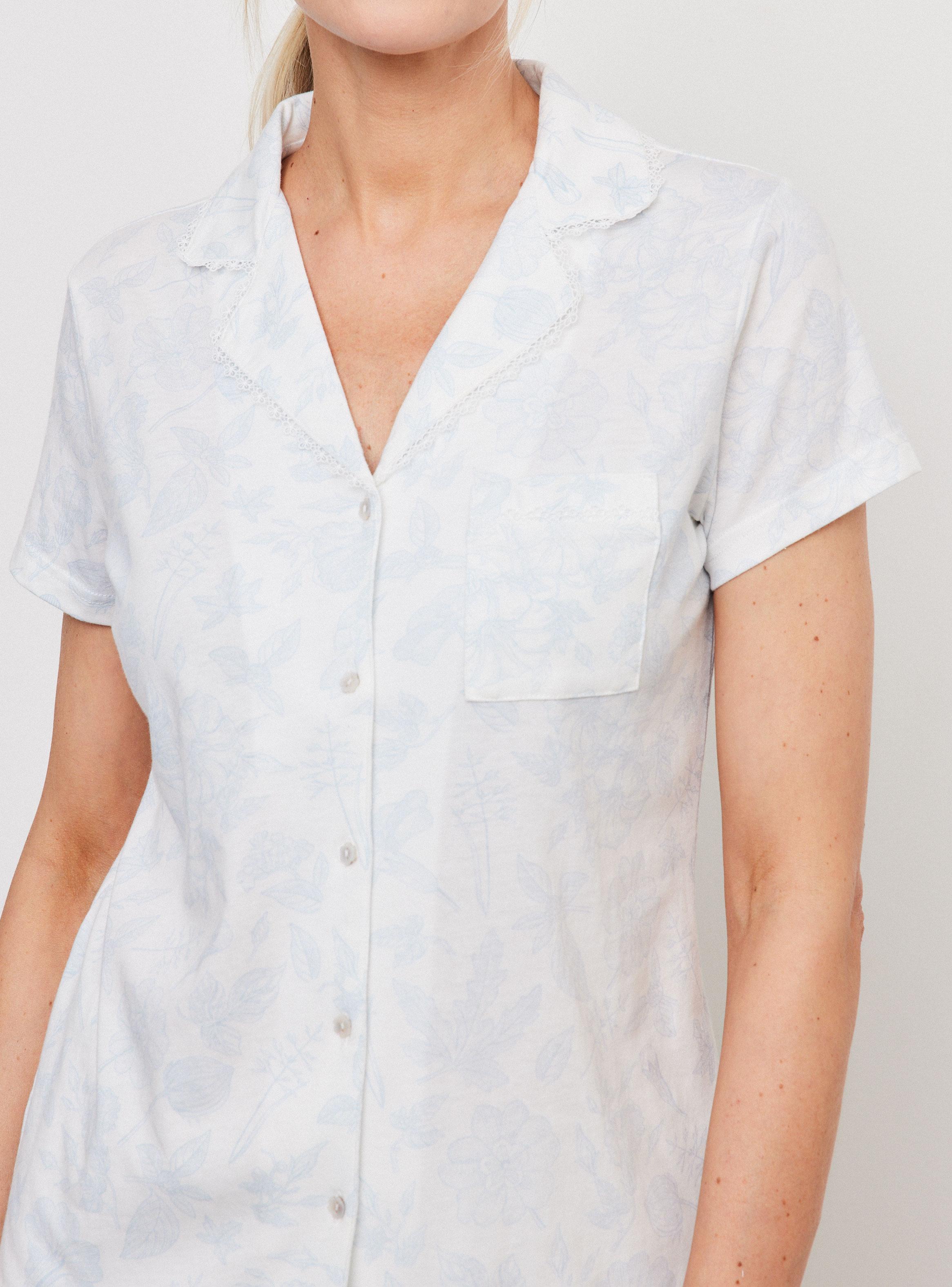 Pijama Camisero Estampado Flores-2