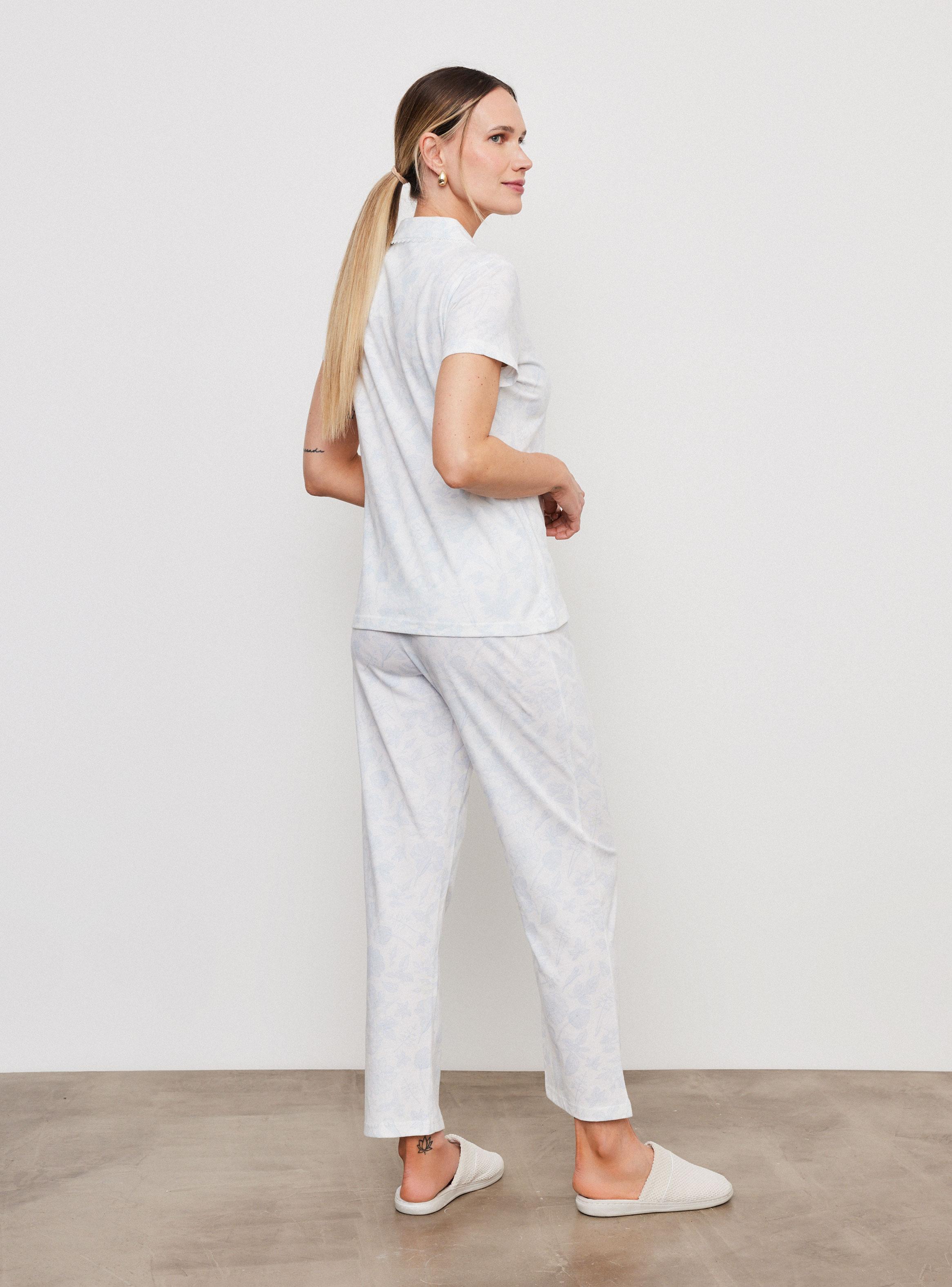 Pijama Camisero Estampado Flores-5