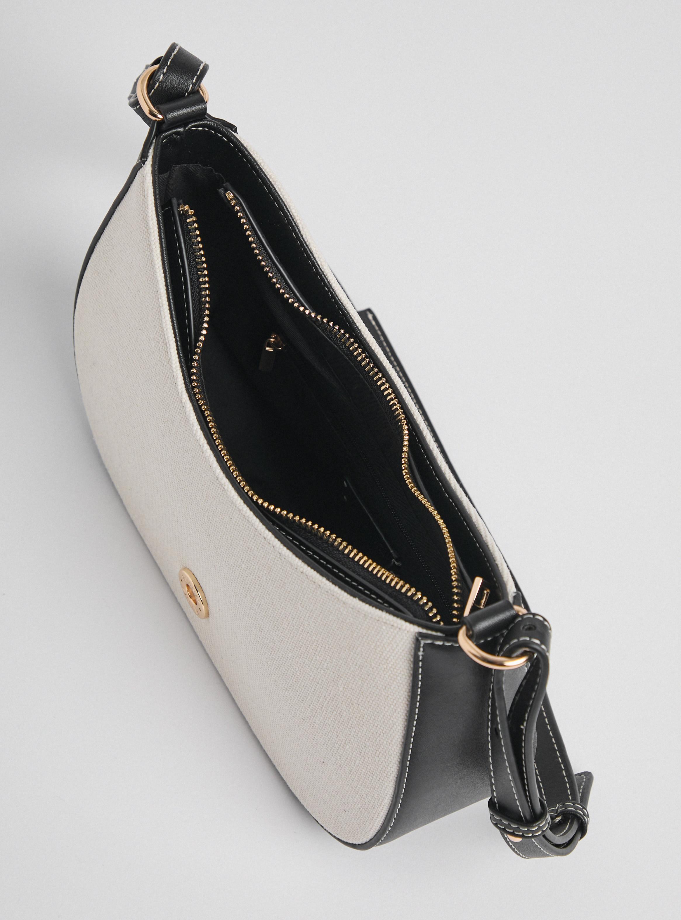 Cartera Crossbody Canvas con Detalles Efecto Cuero-5