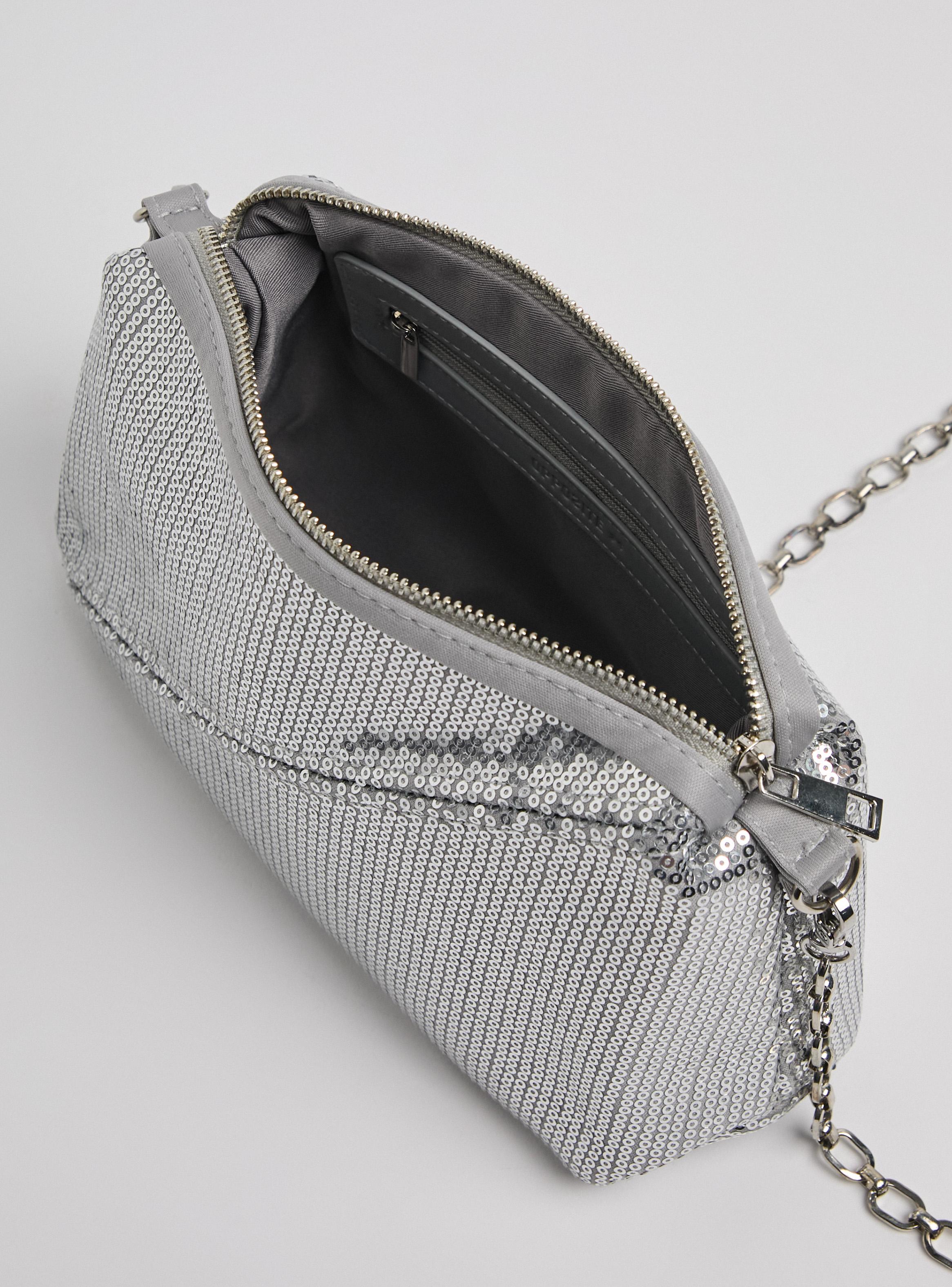 Cartera de Hombro Lentejuelas con Strap Cadena-3