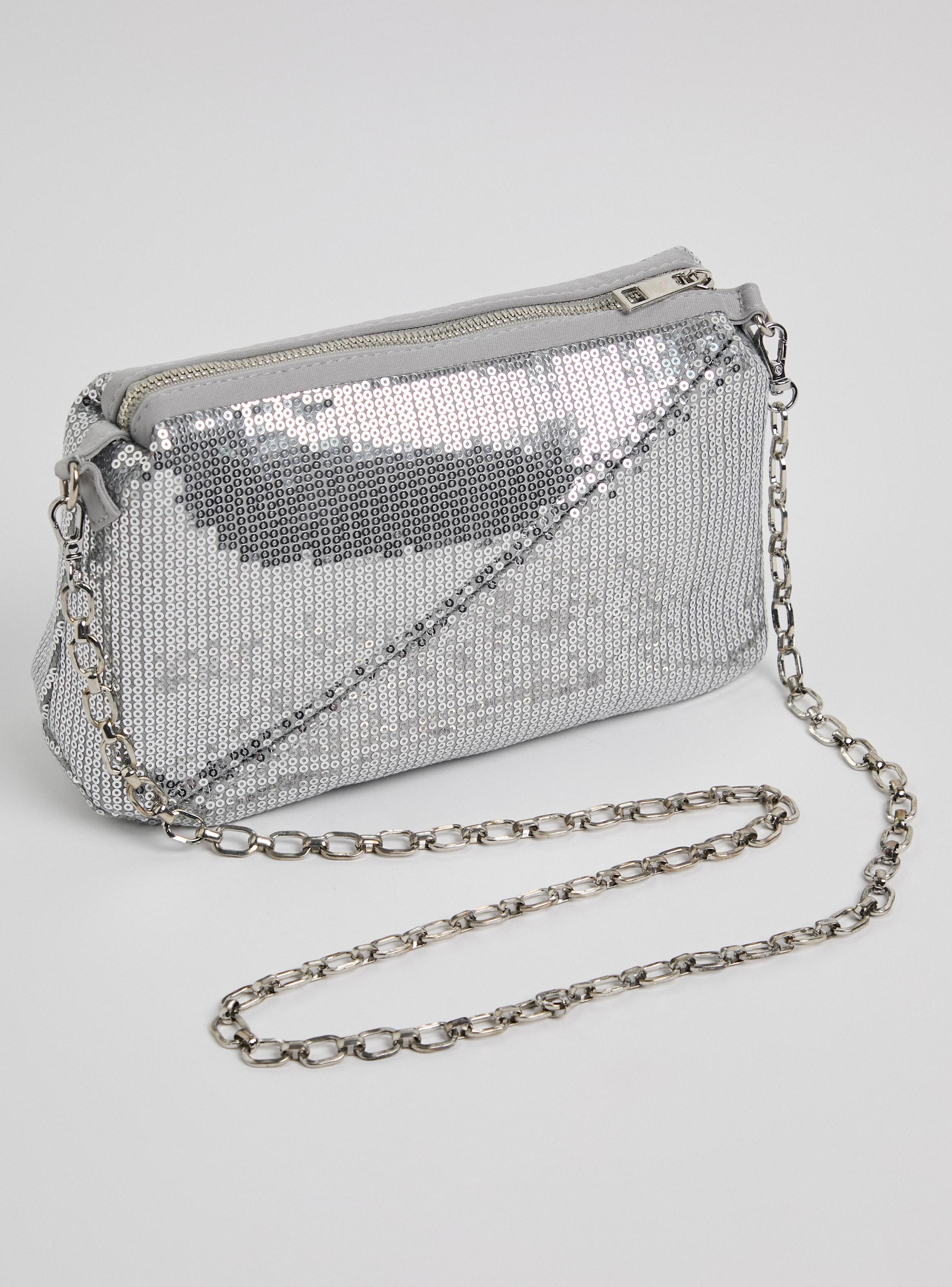 Cartera de Hombro Lentejuelas con Strap Cadena-2