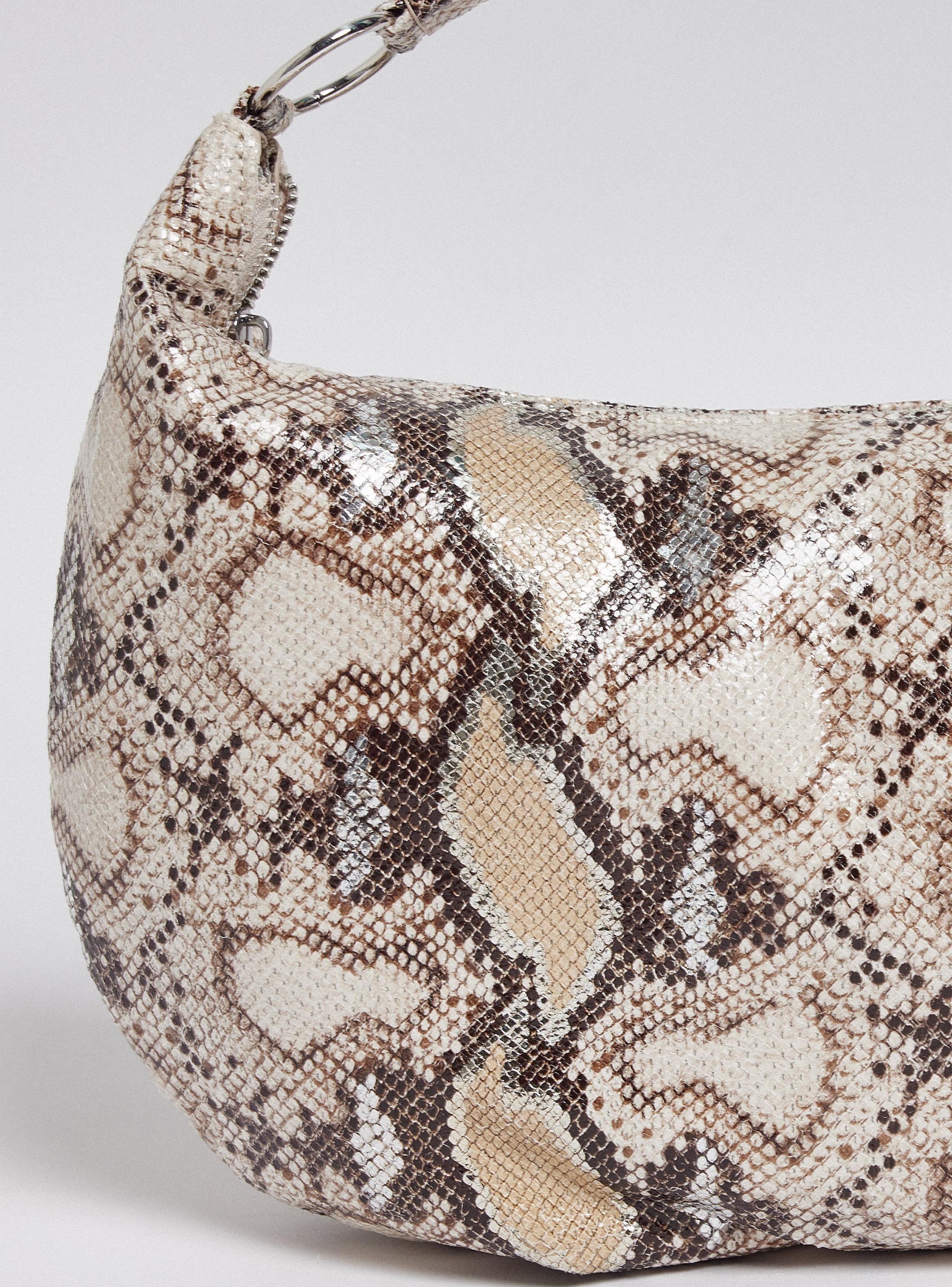 Cartera de Hombro Tipo Hobo Estampada Serpiente-6