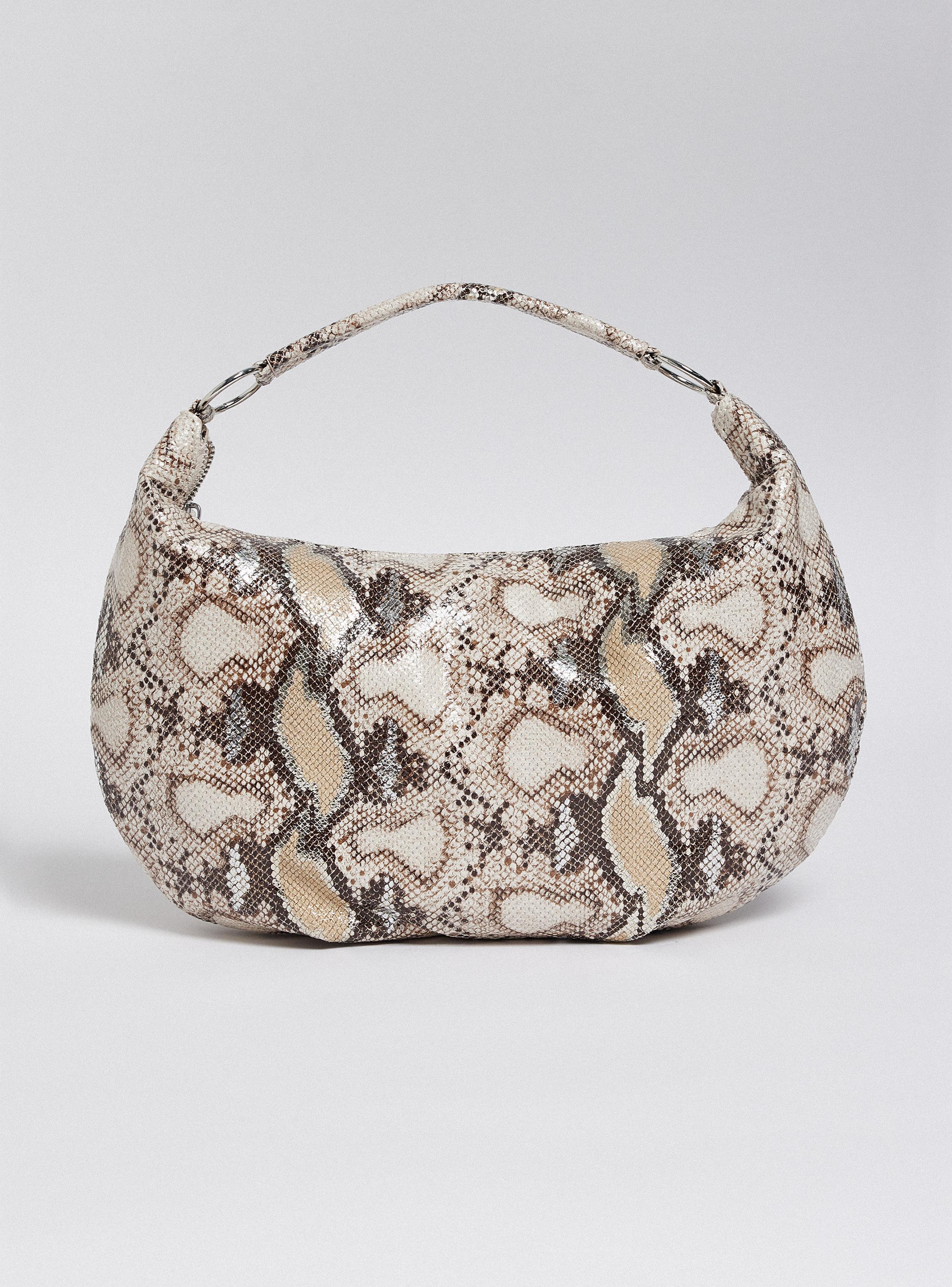 Cartera de Hombro Tipo Hobo Estampada Serpiente-2