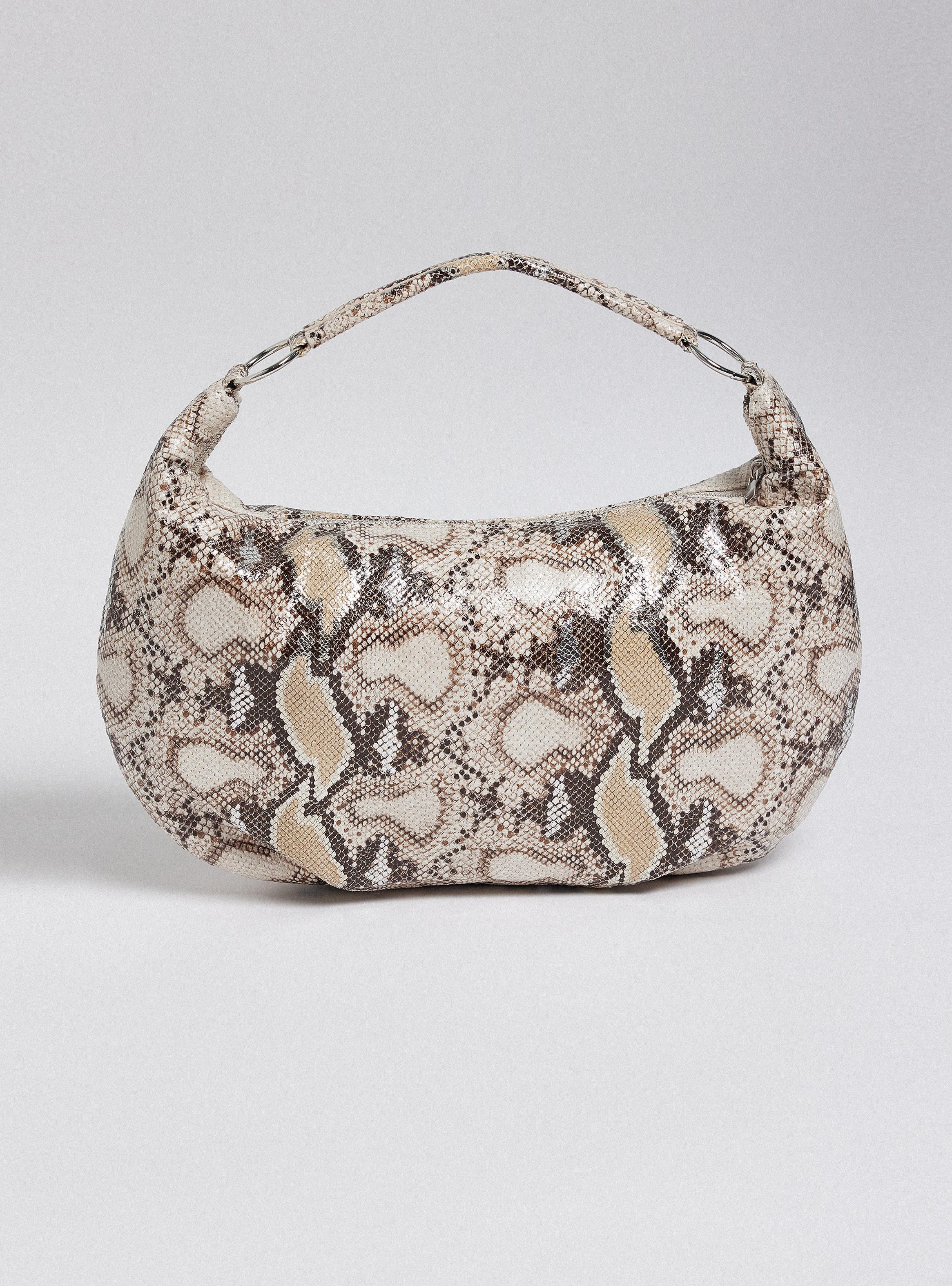 Cartera de Hombro Tipo Hobo Estampada Serpiente-4