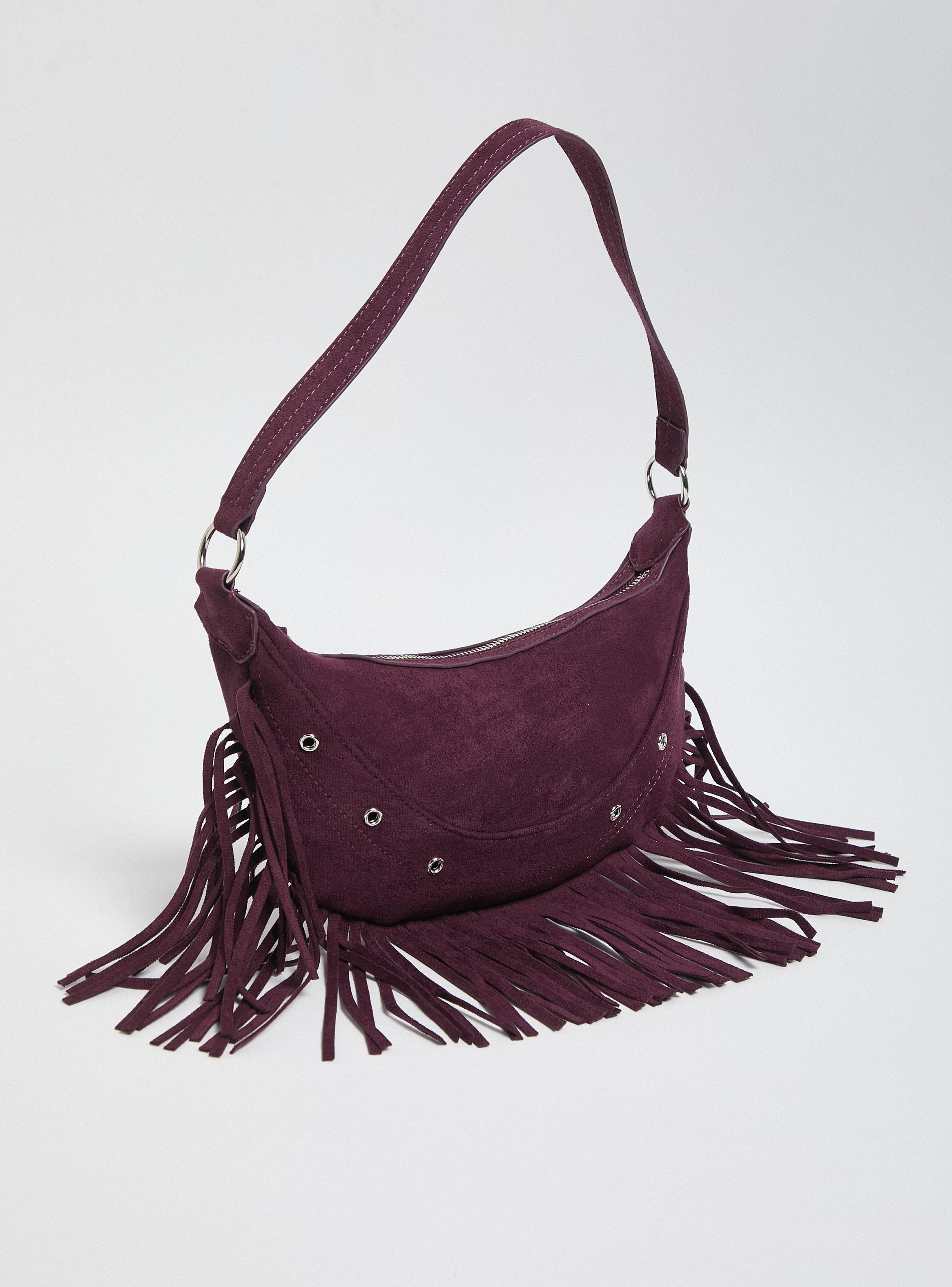 Cartera de Hombro Flecos y Ojetillos-2