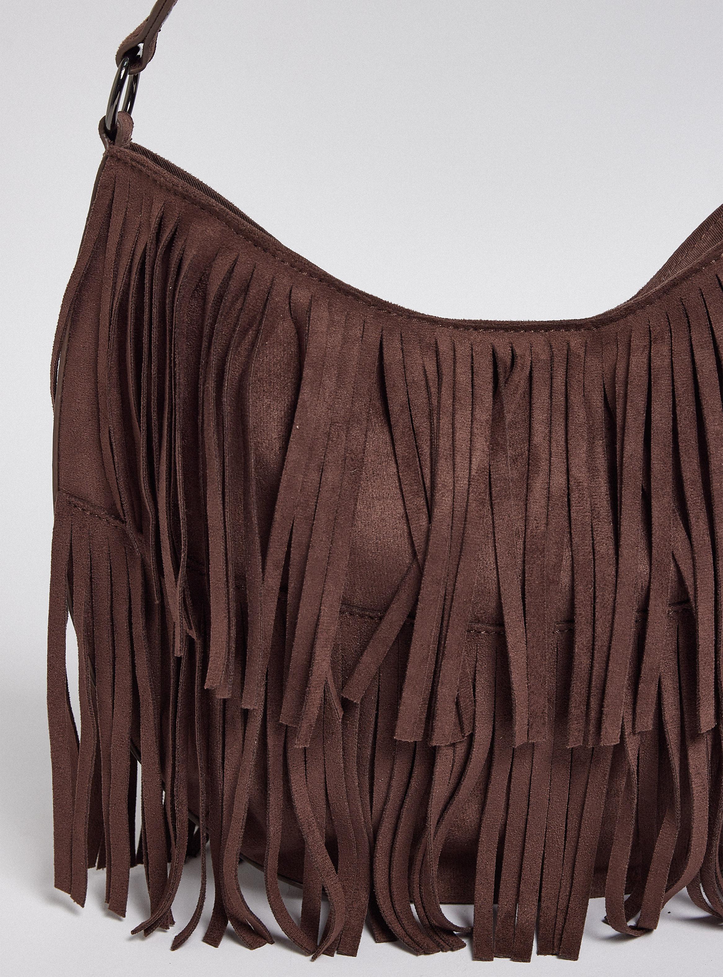 Cartera de Hombro Tipo Hobo con Doble Flecos-6