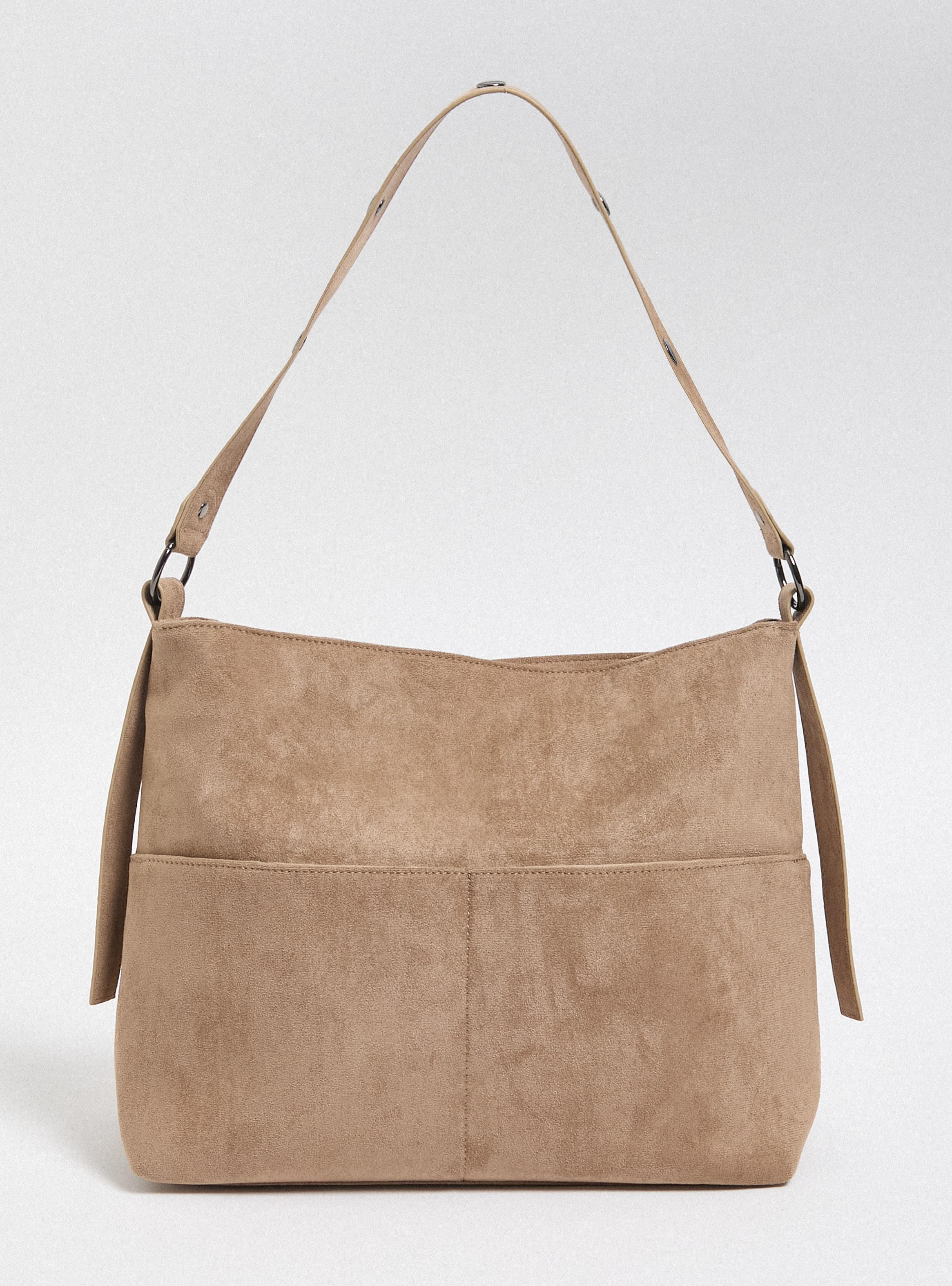 Cartera de Hombro Tipo Tote Efecto Suede-2