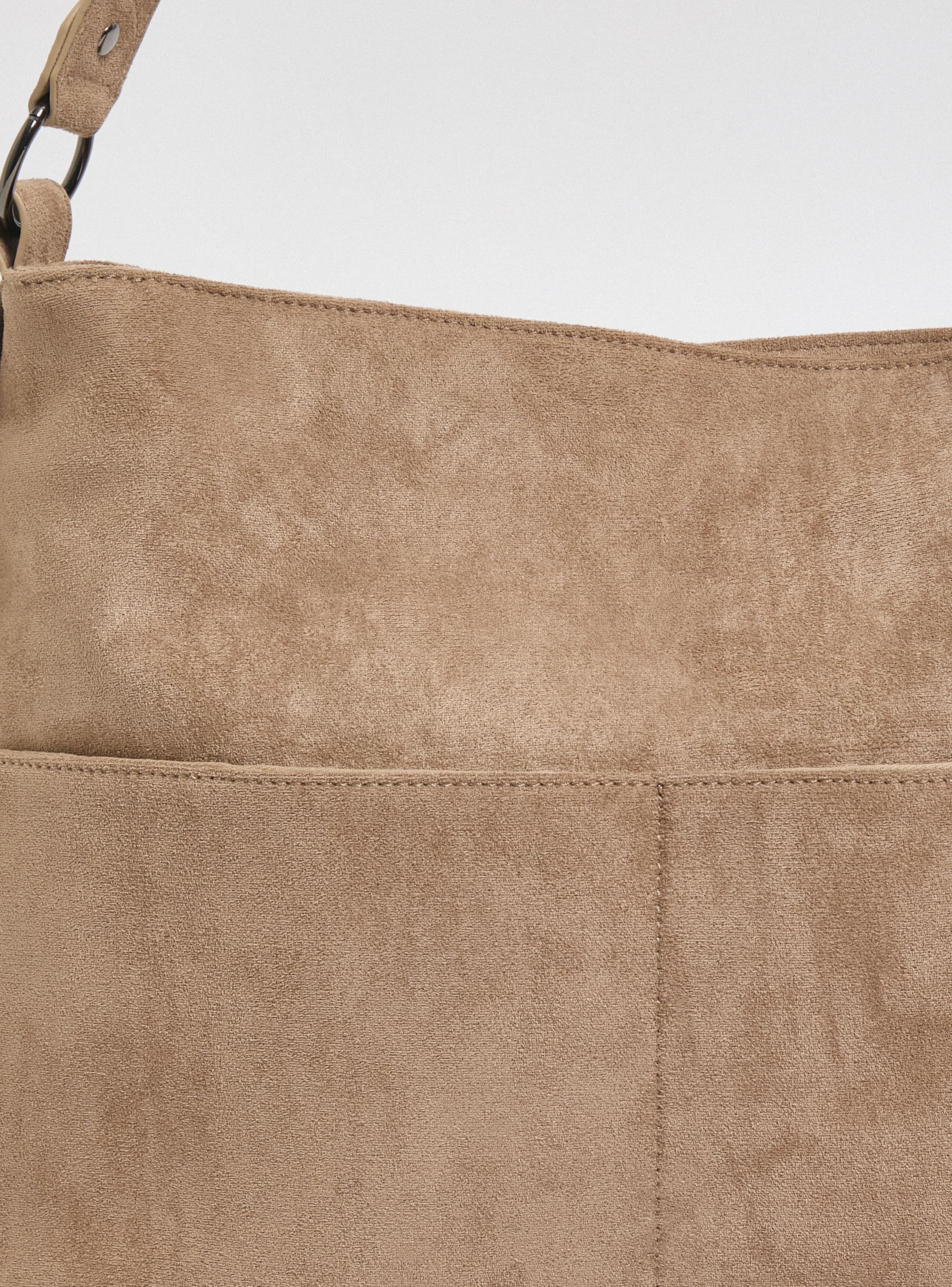 Cartera de Hombro Tipo Tote Efecto Suede-6