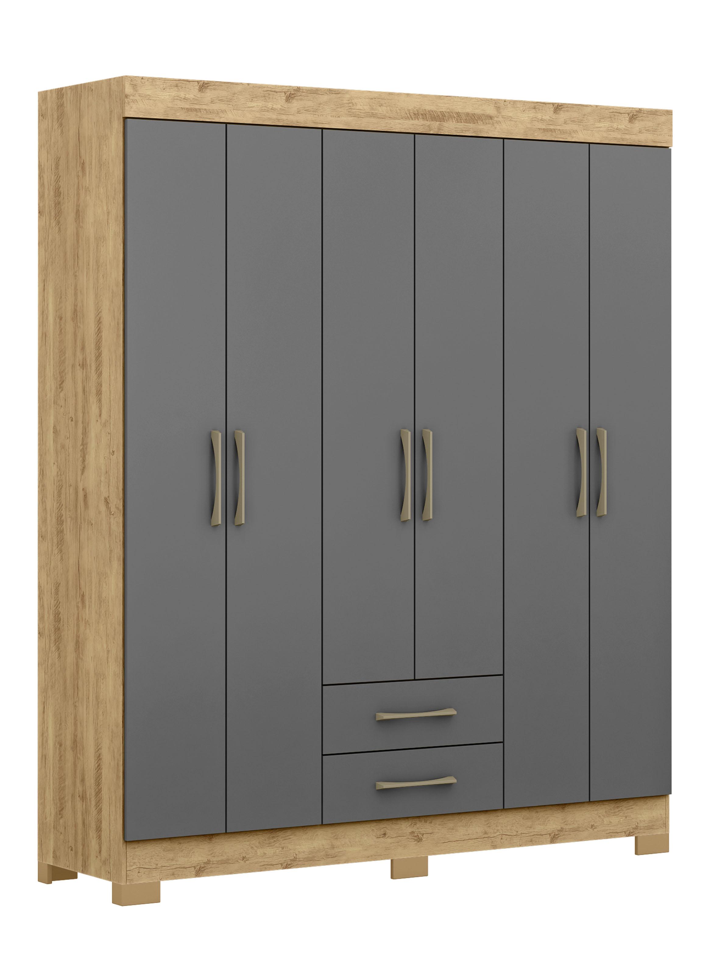 Clóset 6 Puertas 2 Cajones Escocia Gris-0