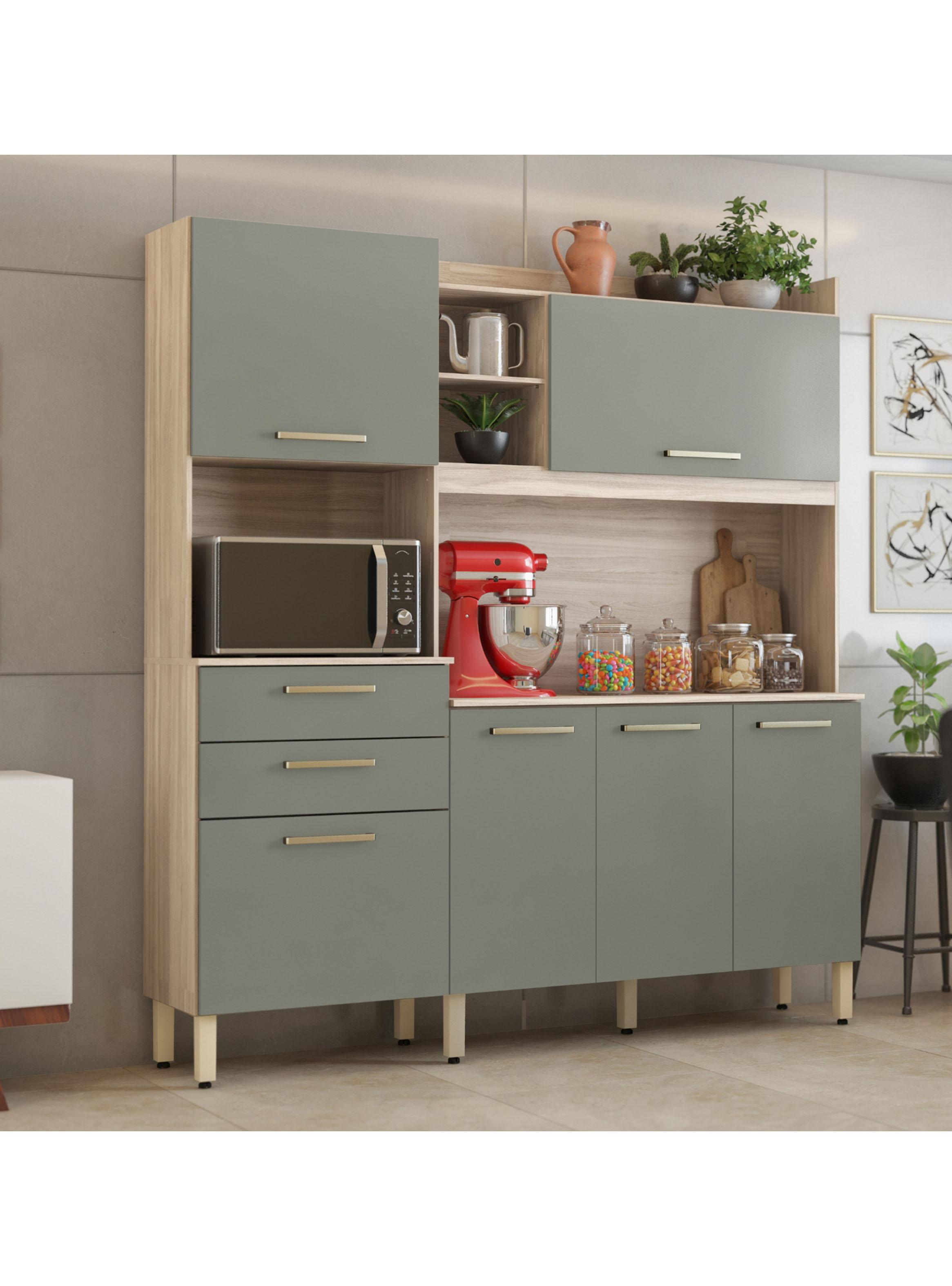 Kit Cocina Select Avena Menta 6 Puertas-4