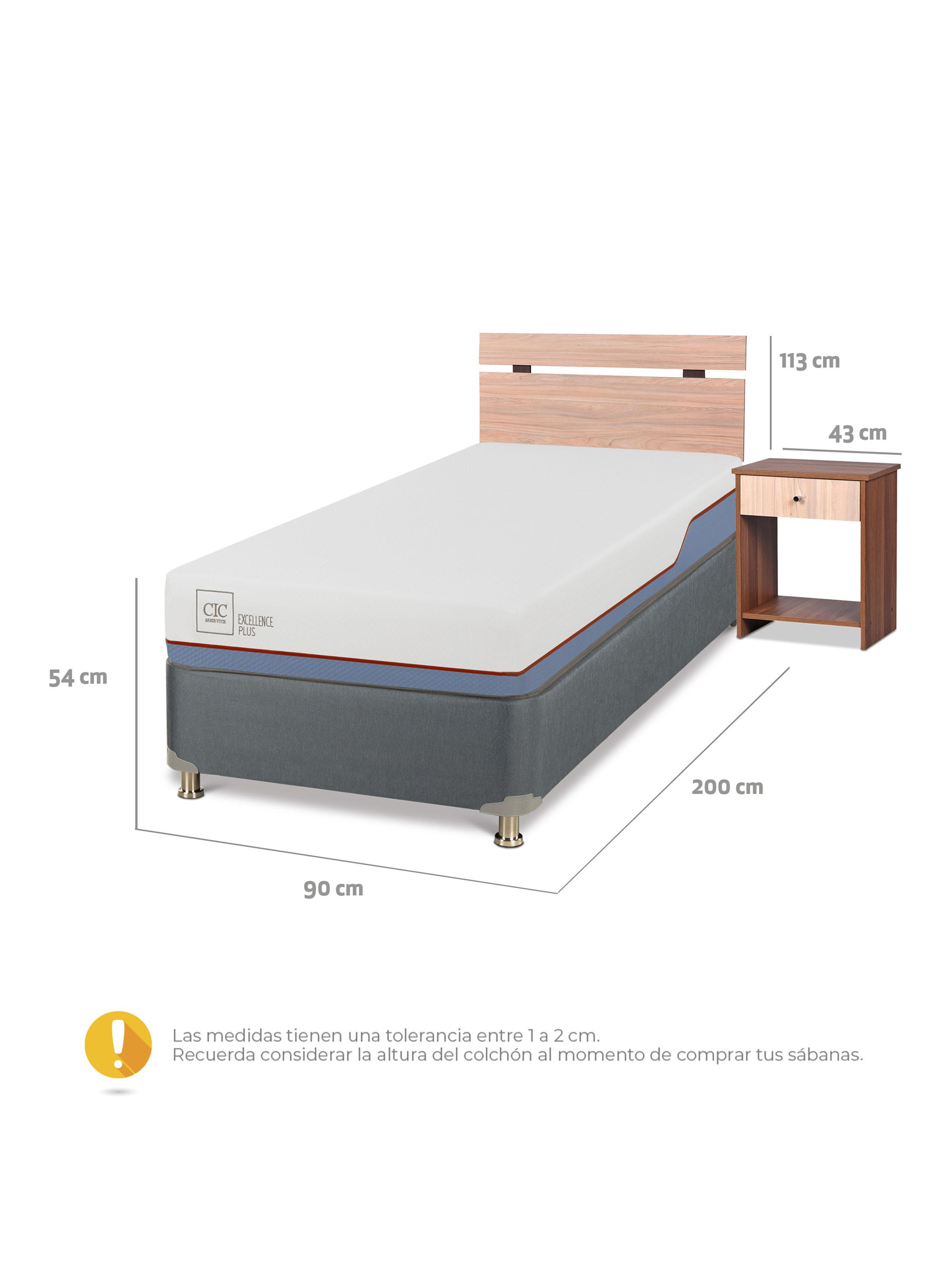 Cama Americana Excellence Plus 1 Plaza y Set de Muebles Olmo-1