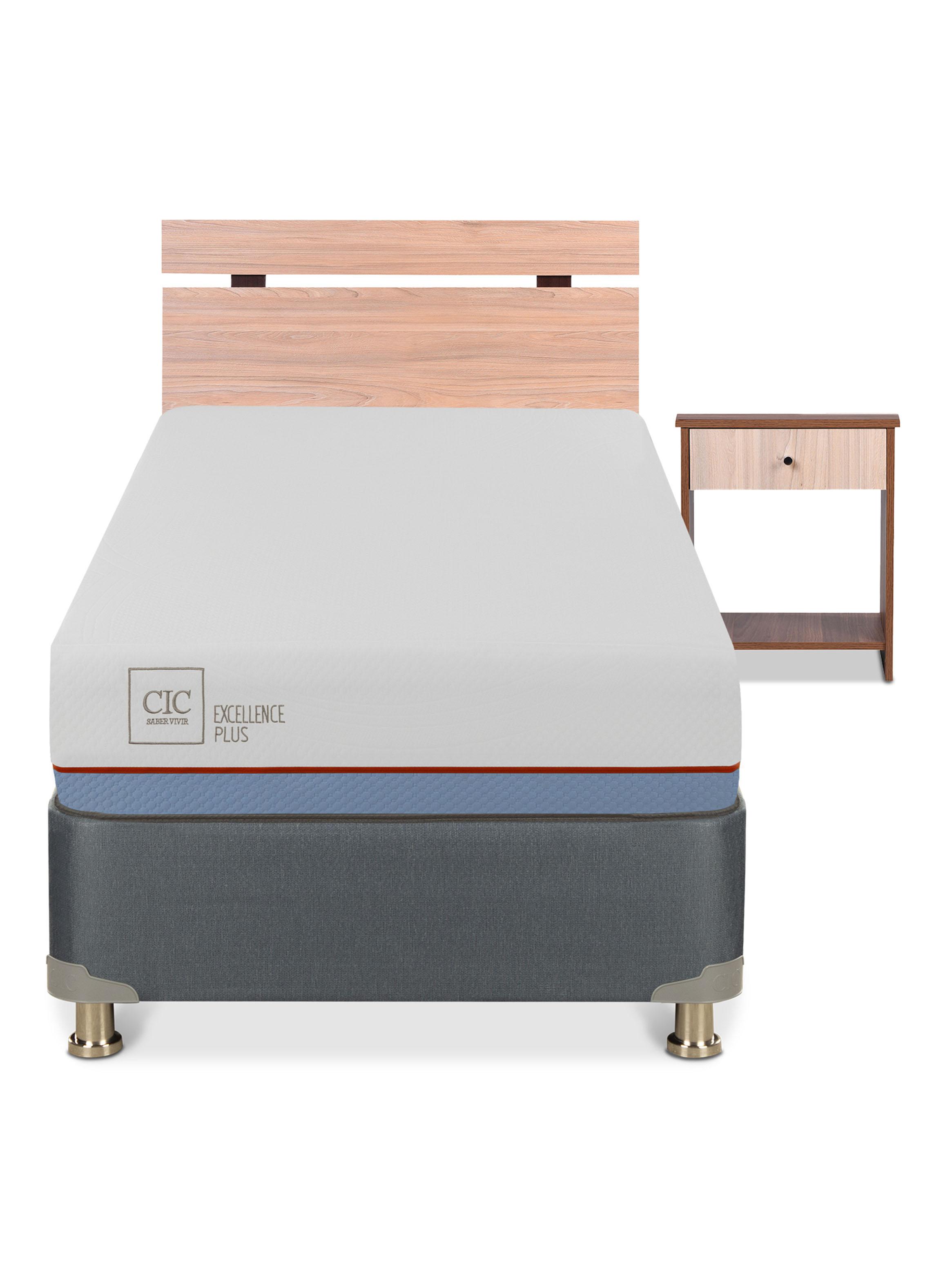 Cama Americana Excellence Plus 1 Plaza y Set de Muebles Olmo-2