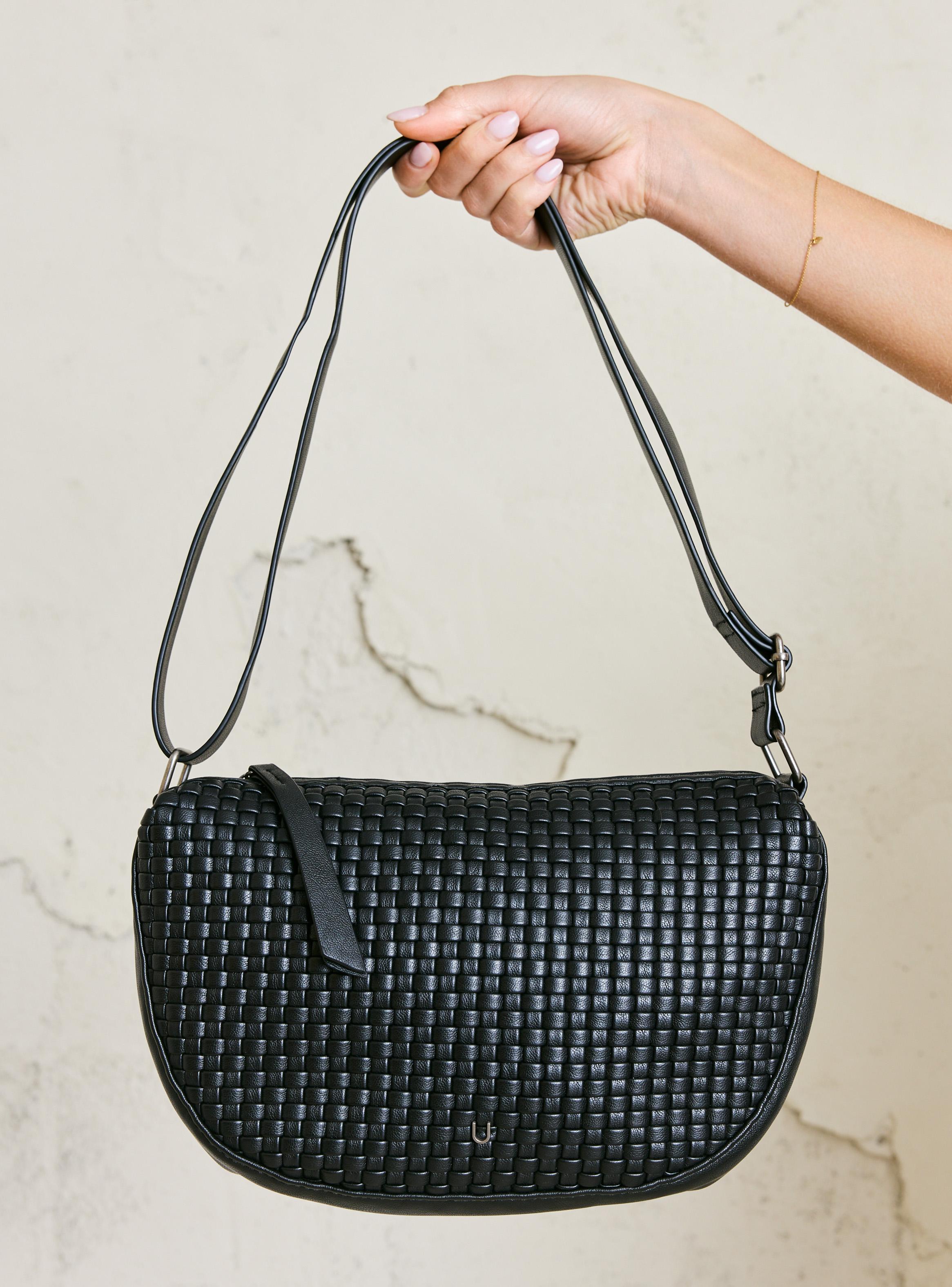 Cartera de Hombro Cruzada con Diseño Entramado-6