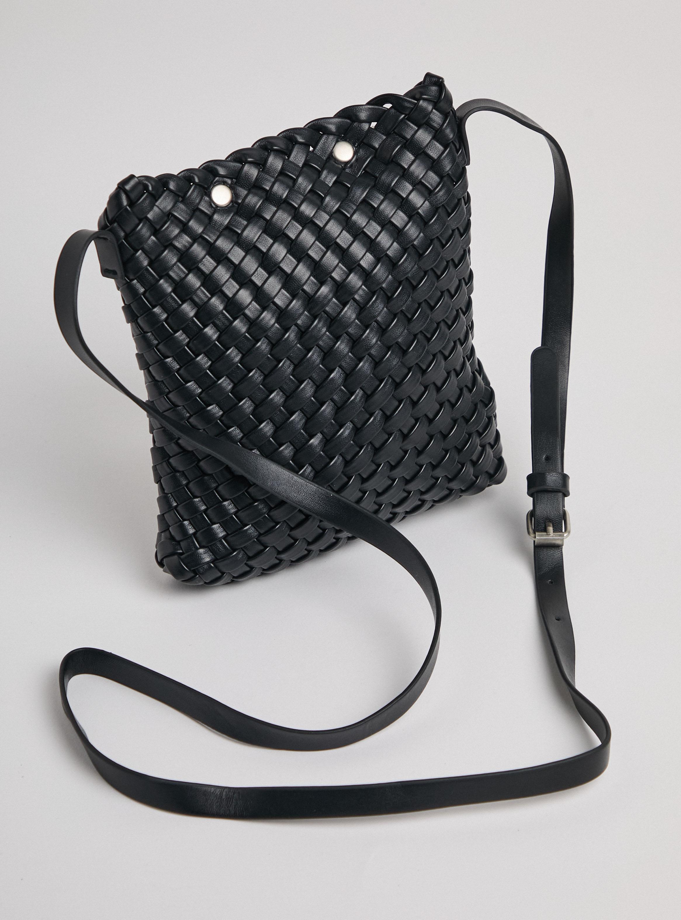 Cartera de Hombro Cruzada Mediana con Diseño Entramado-2