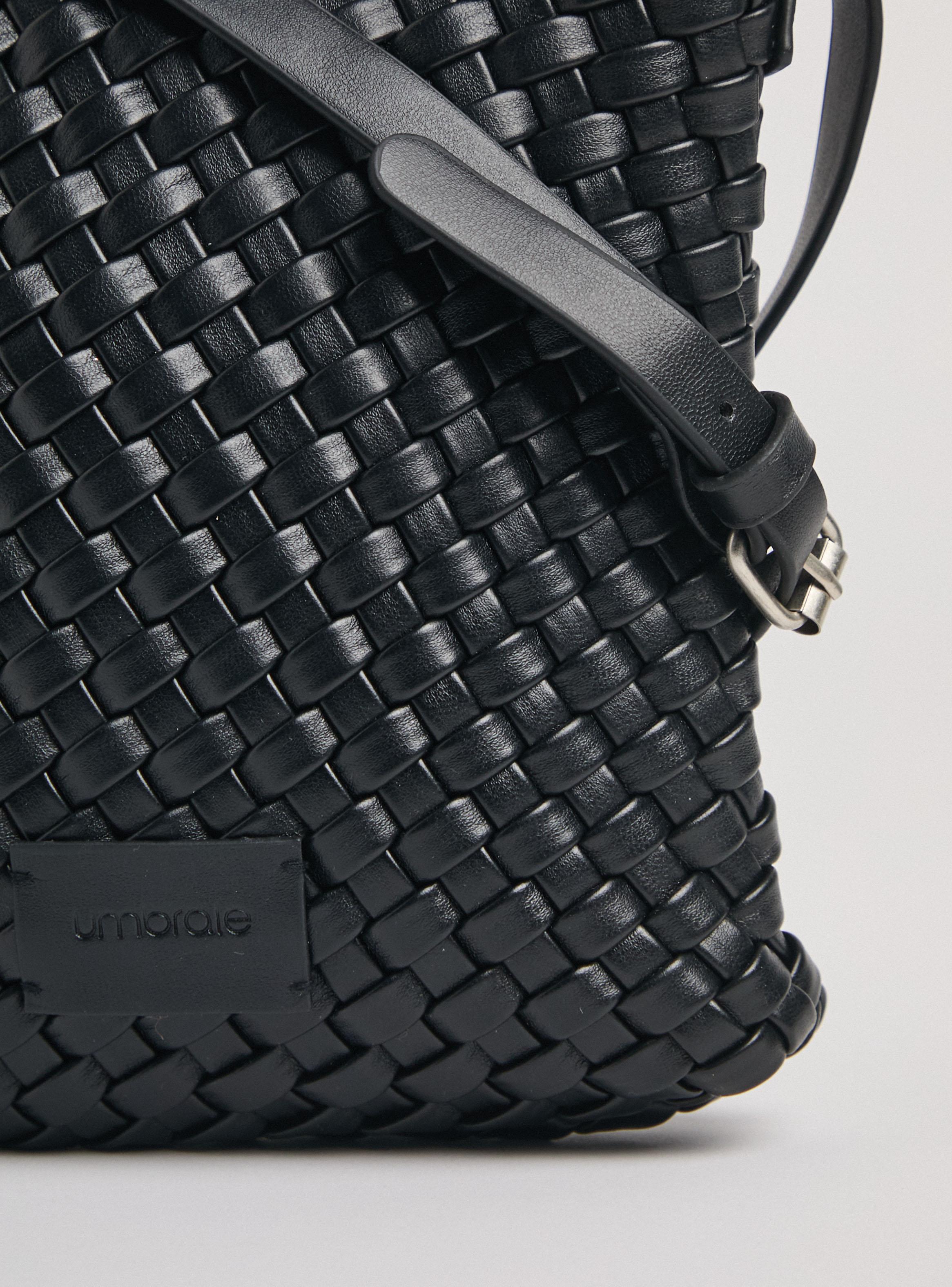 Cartera de Hombro Cruzada Mediana con Diseño Entramado-4