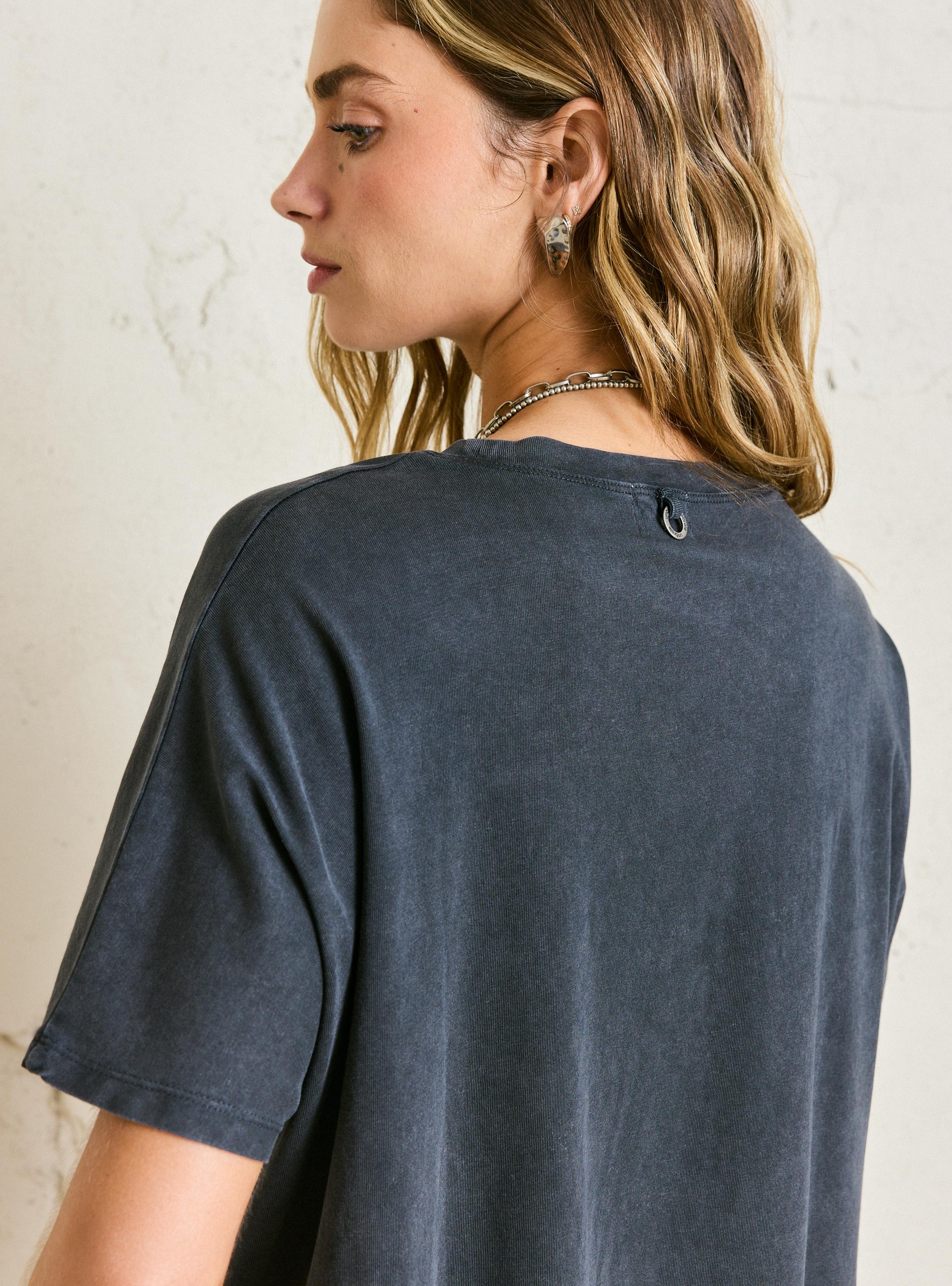 Polera High And Low con Cordones Ajustables Teñido-3