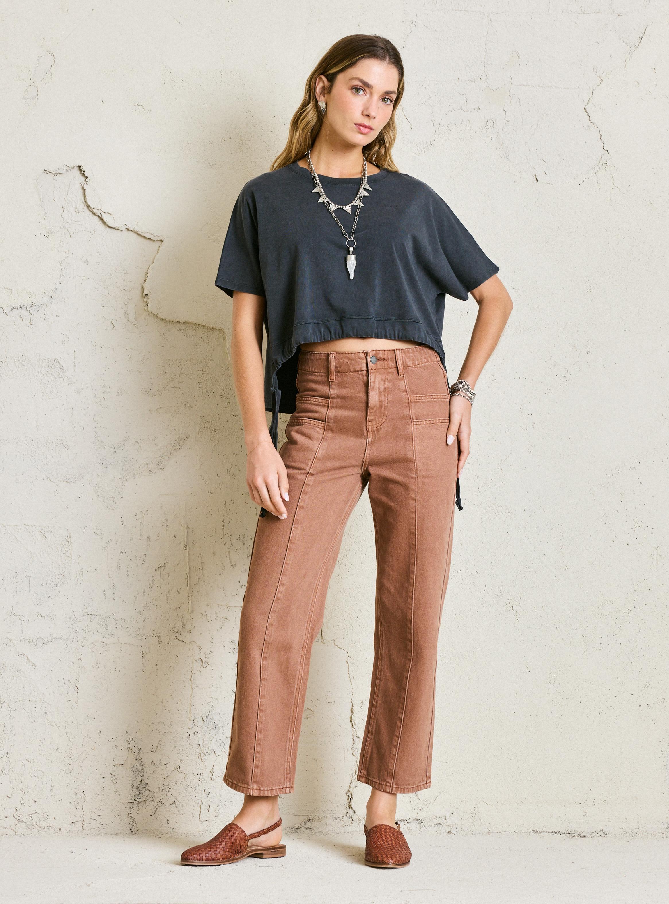 Polera High And Low con Cordones Ajustables Teñido-4