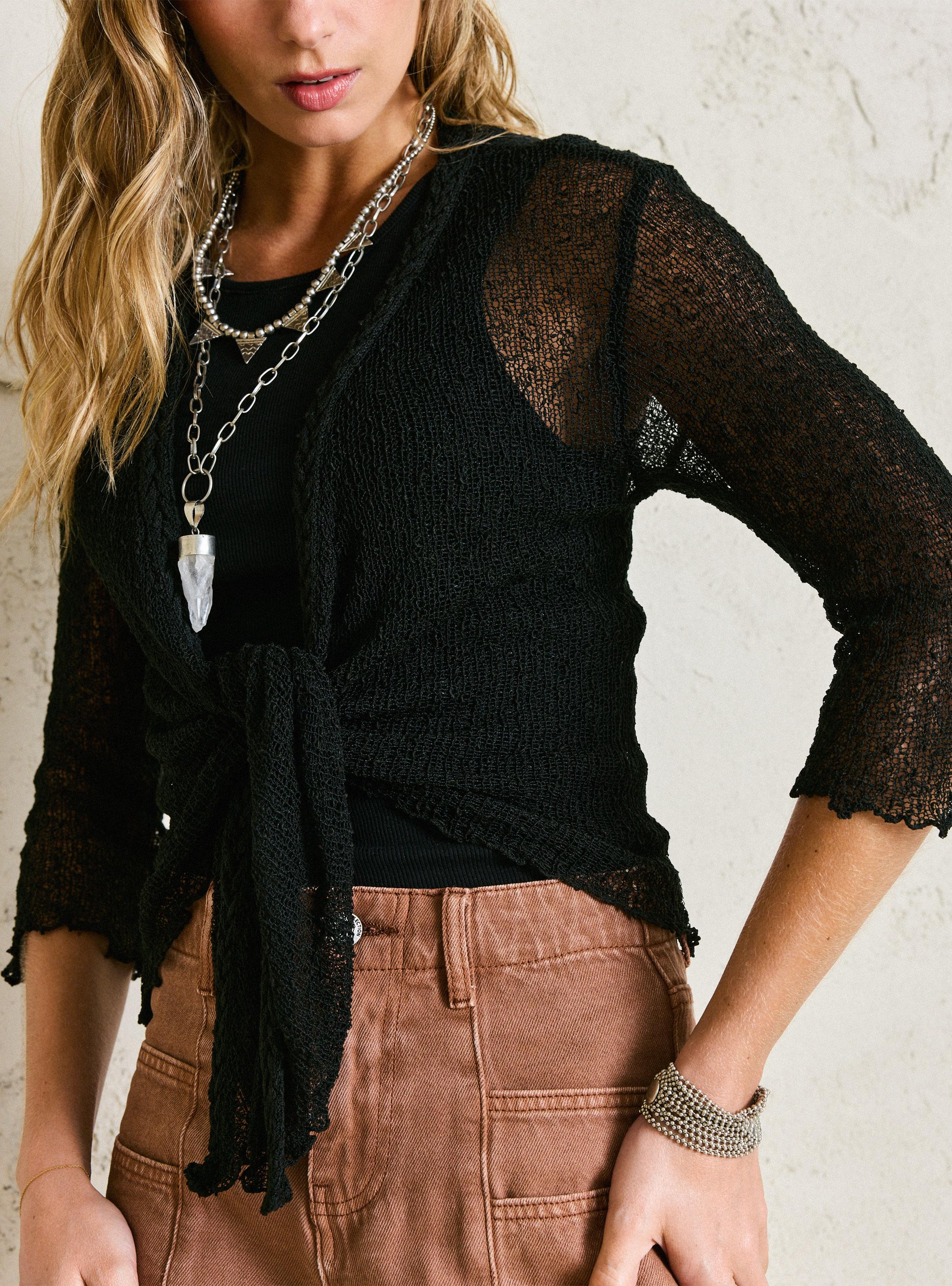 Chaleco Tipo Malla con Trenza Tejida-2