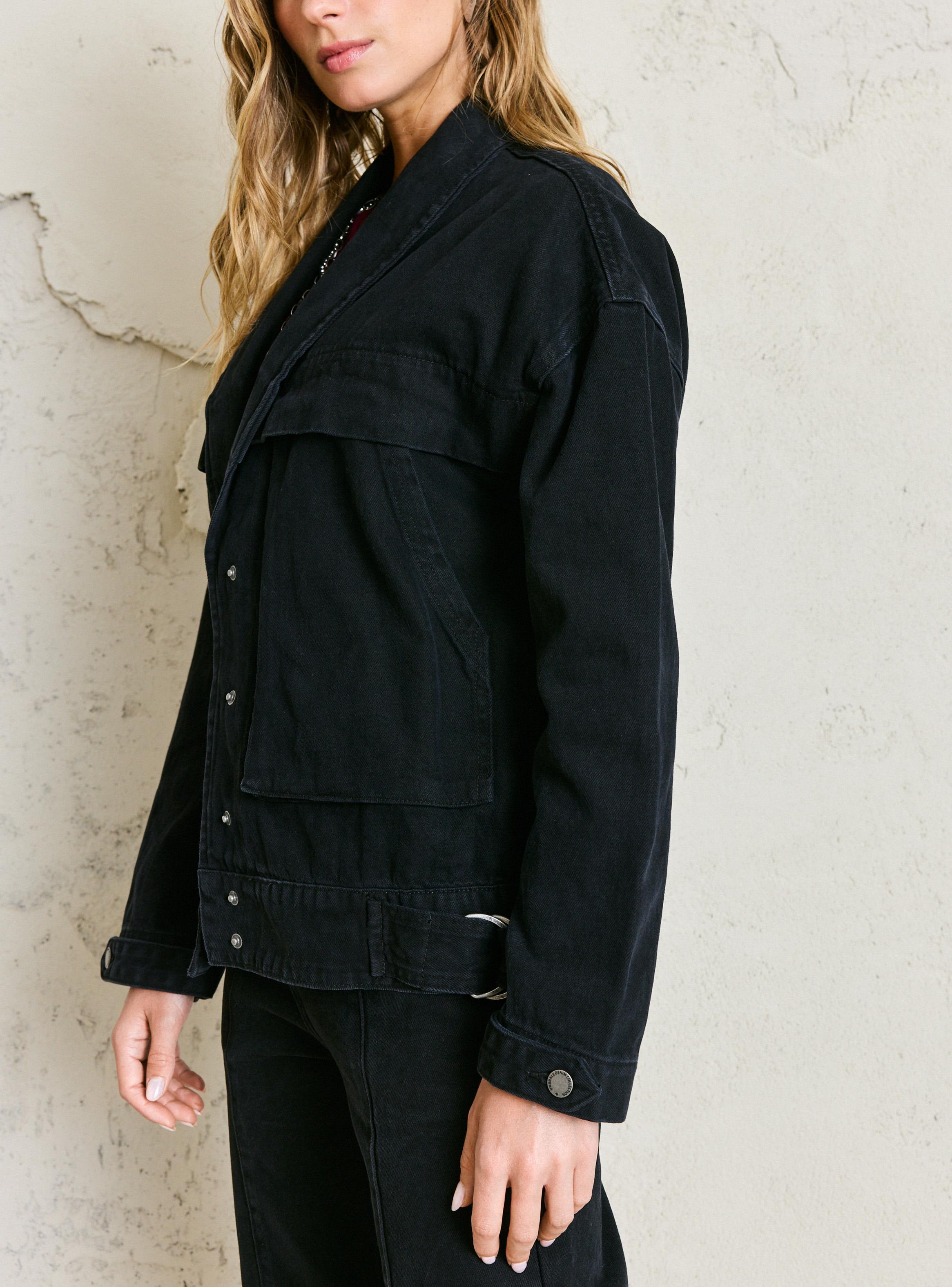 Chaqueta Pliegues Bolsillos Look Desgastado-3