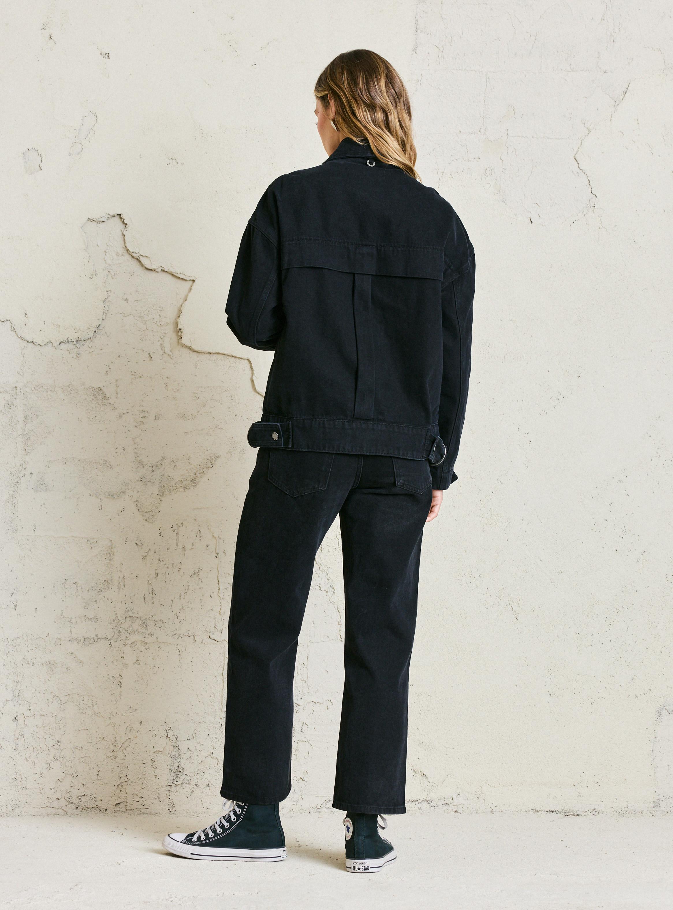 Chaqueta Pliegues Bolsillos Look Desgastado-5