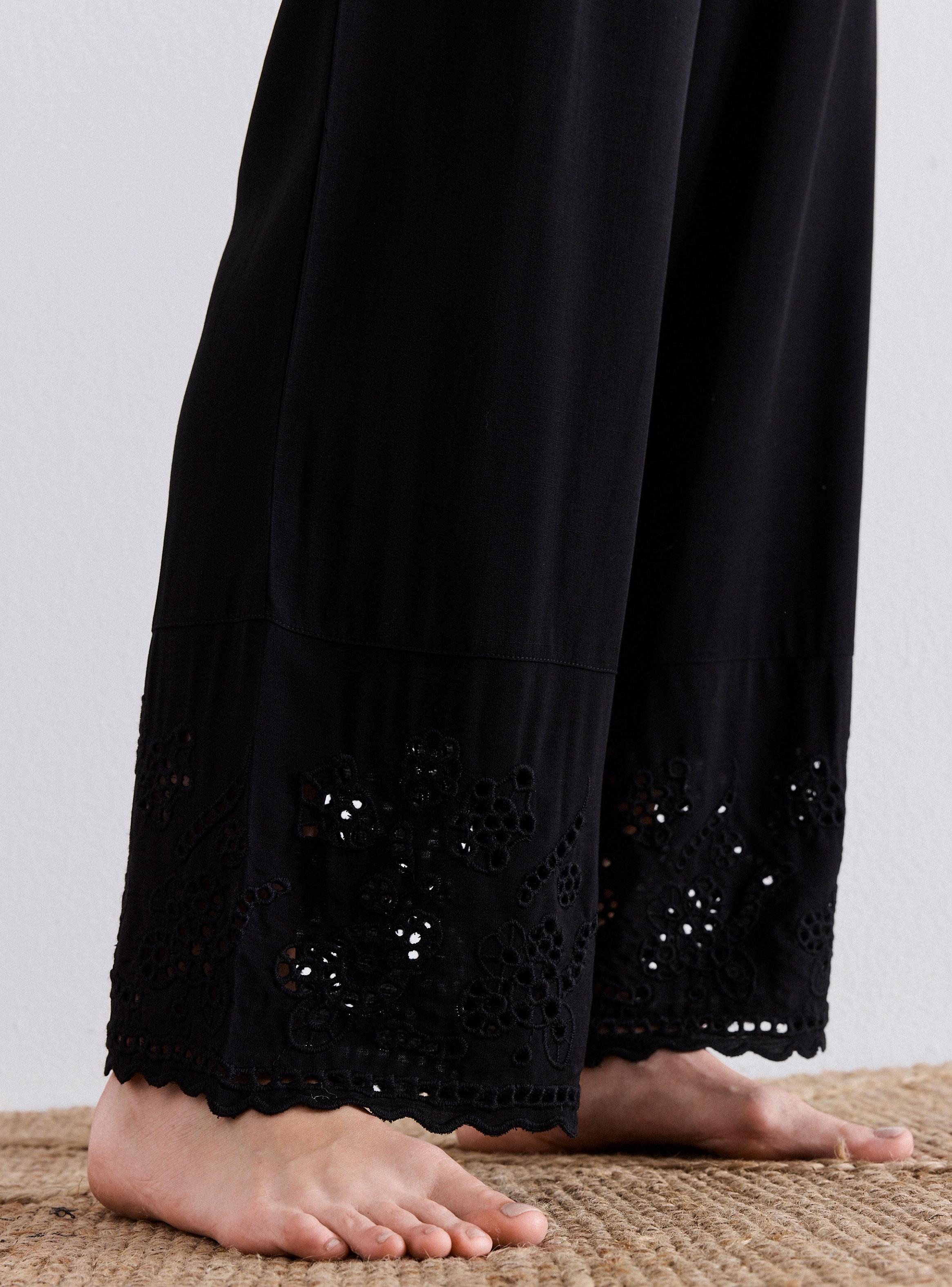 Pijama Manga Corta con Aplicación Calada Broderie-3