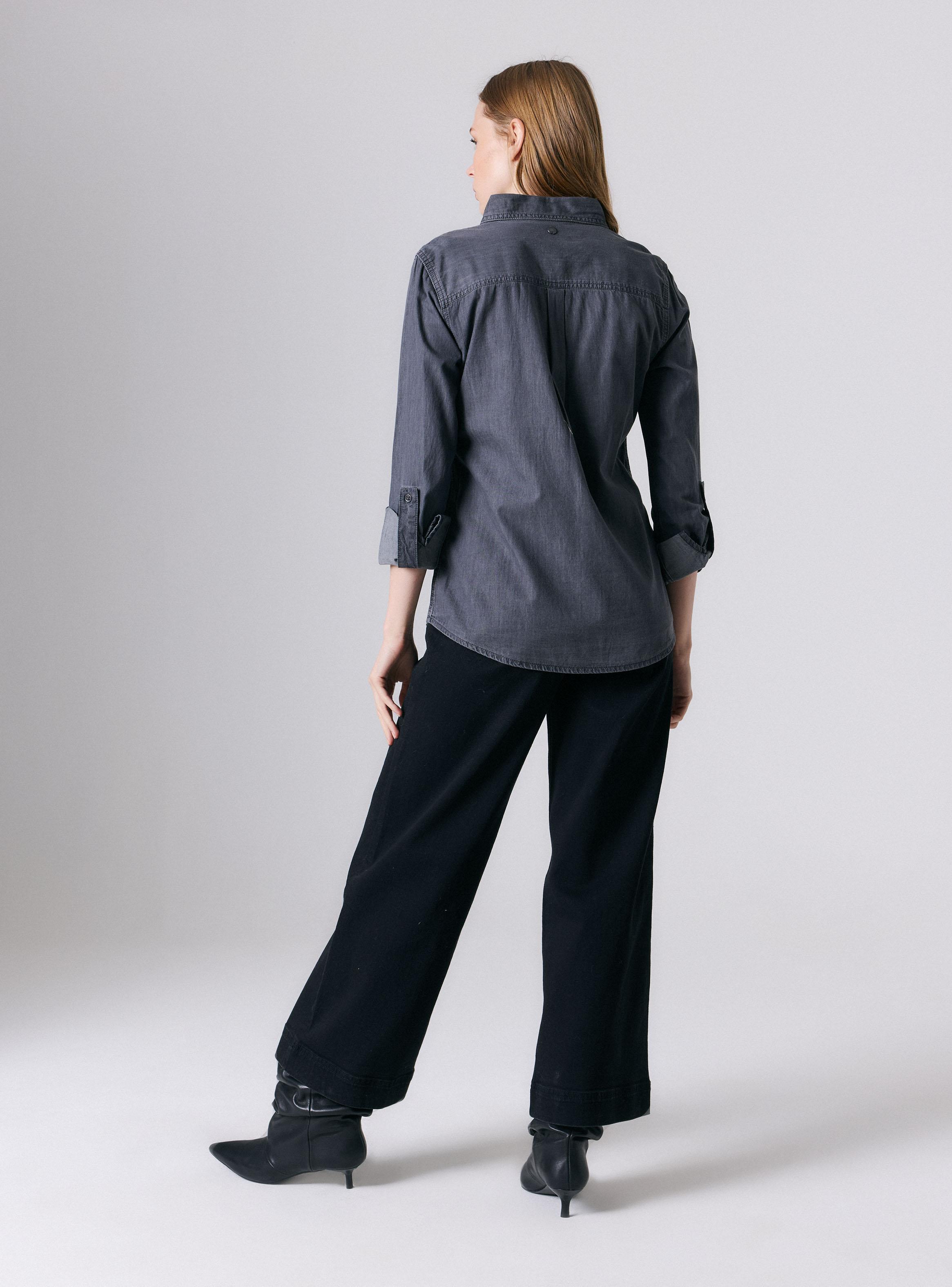 Camisa Básica Denim Abotonada-5