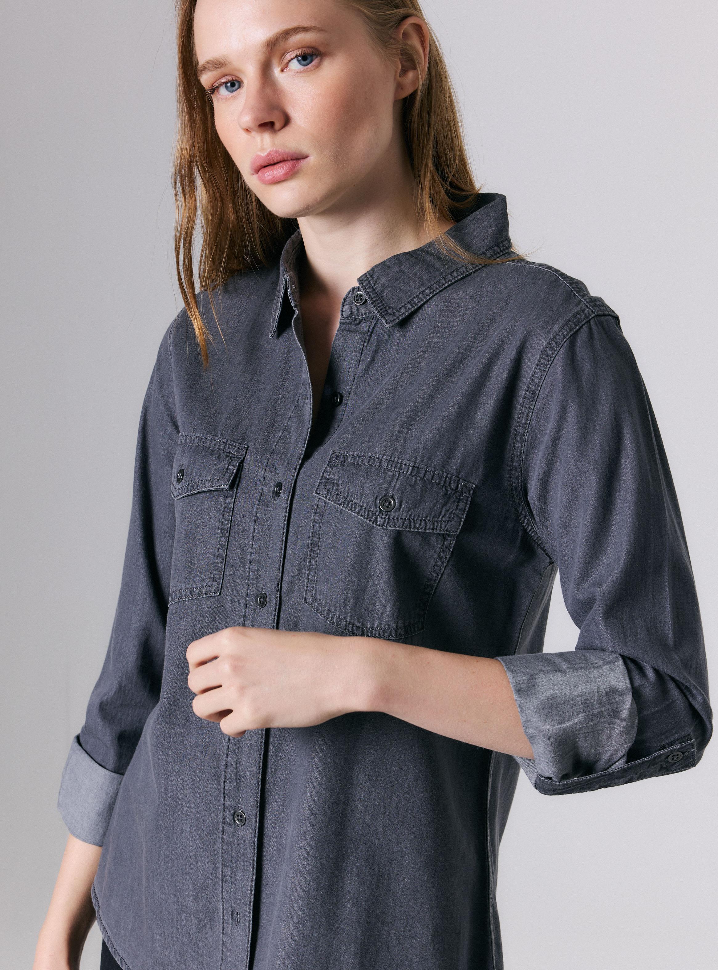 Camisa Básica Denim Abotonada-2