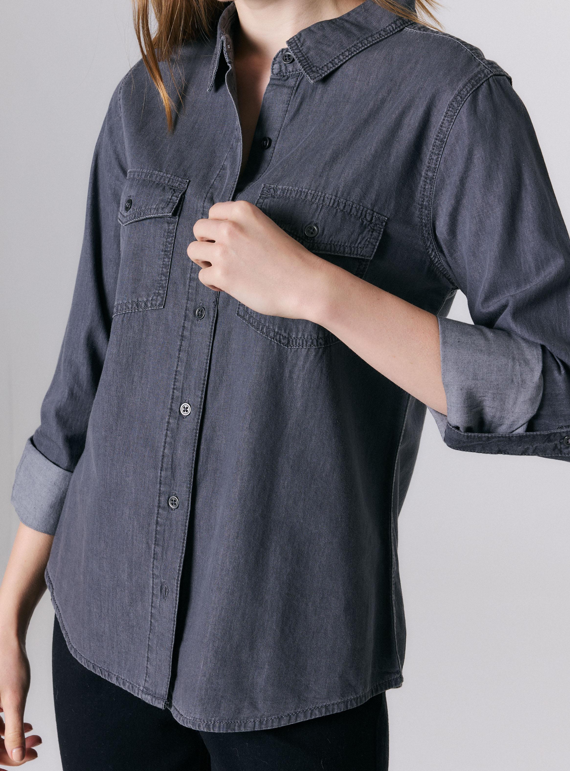 Camisa Básica Denim Abotonada-3