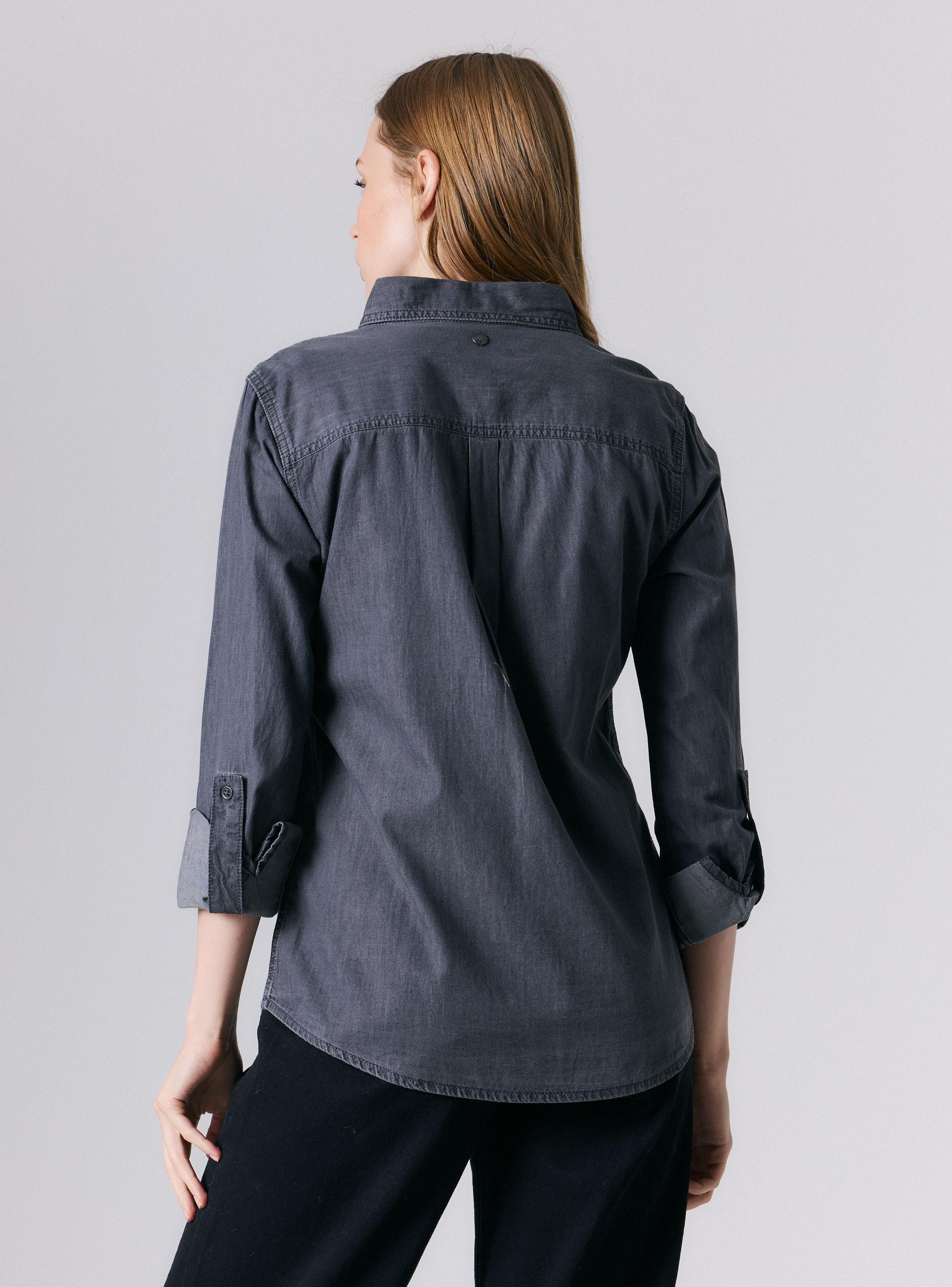 Camisa Básica Denim Abotonada-1