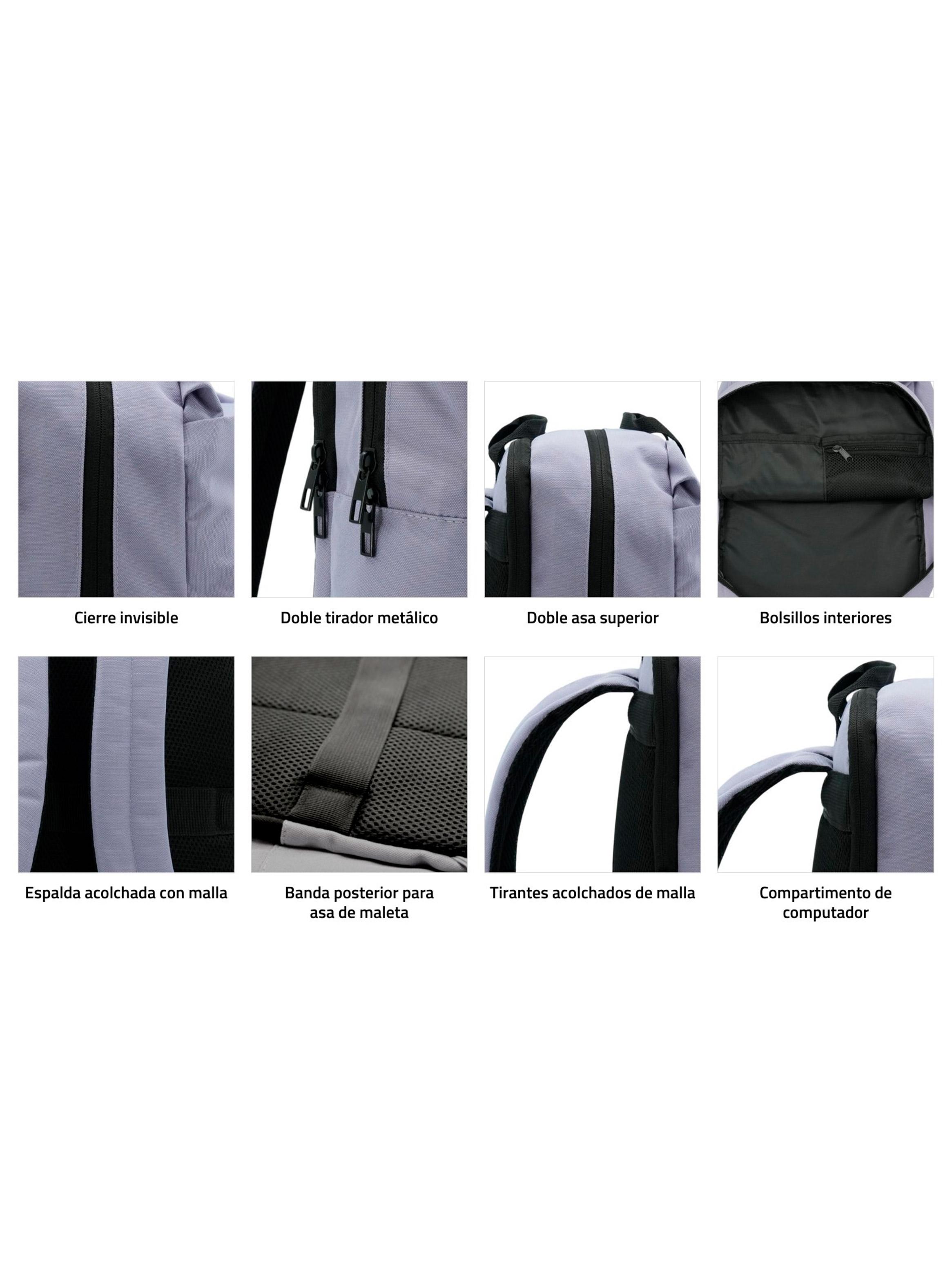 Mochila Campus Doble Compartimento Lila-7