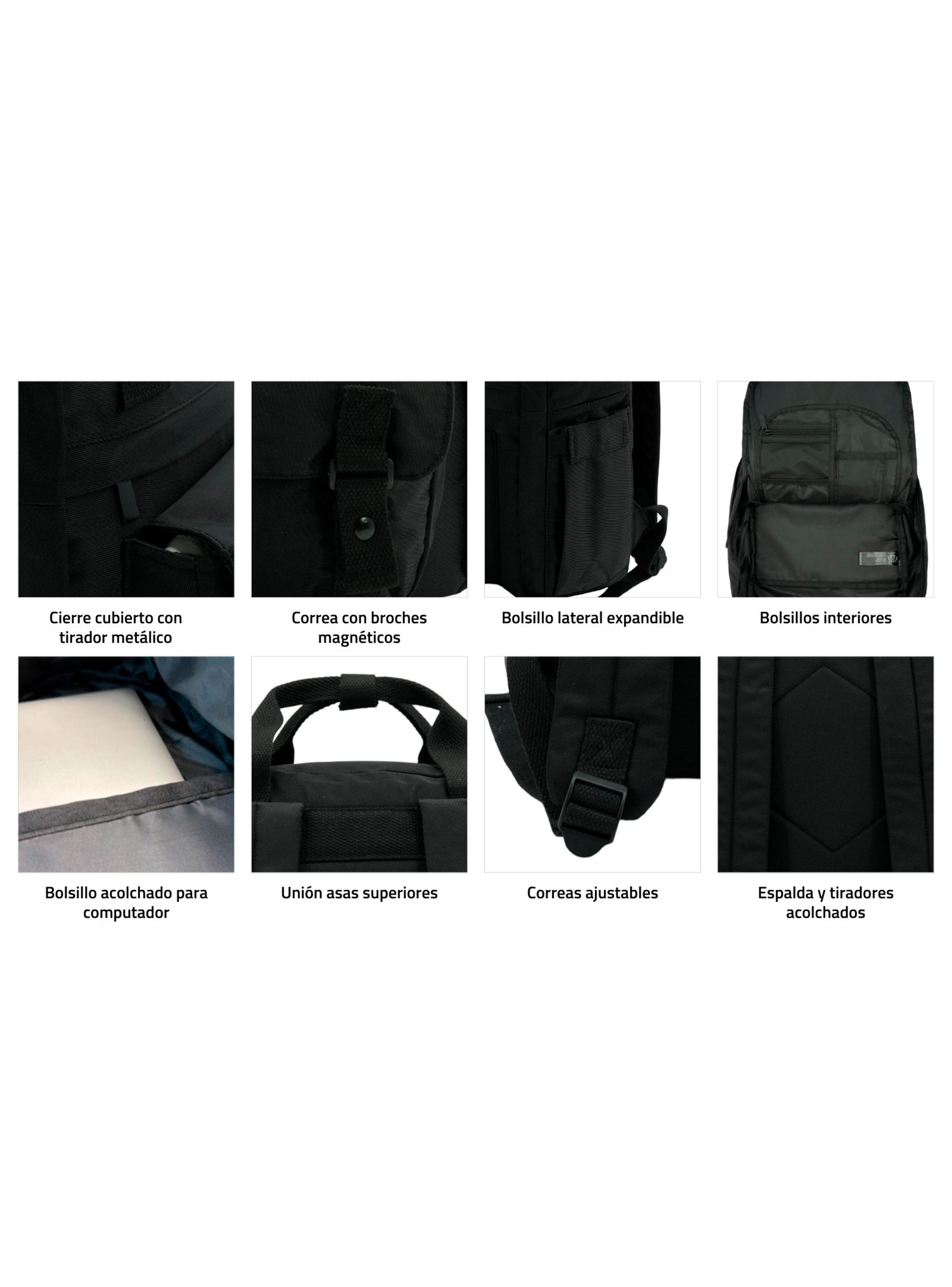 Mochila Praga Doble Asa de Algodón Black-7