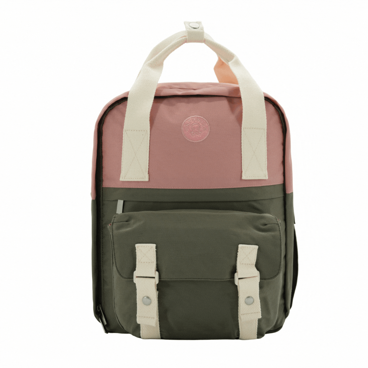 Mochila Praga Rosado con Café-6