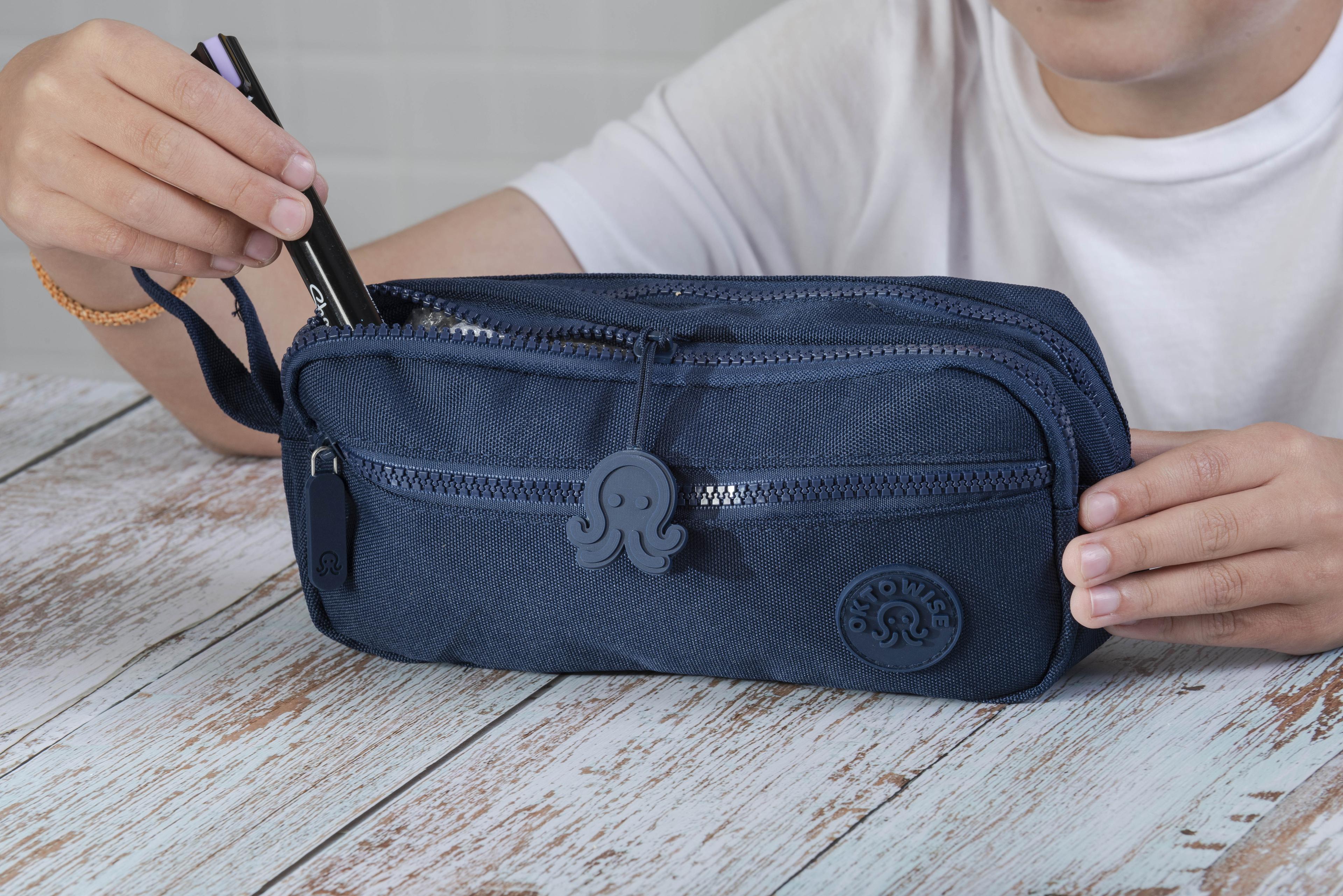 Estuche Tres Bolsillos Pixer Navy-2