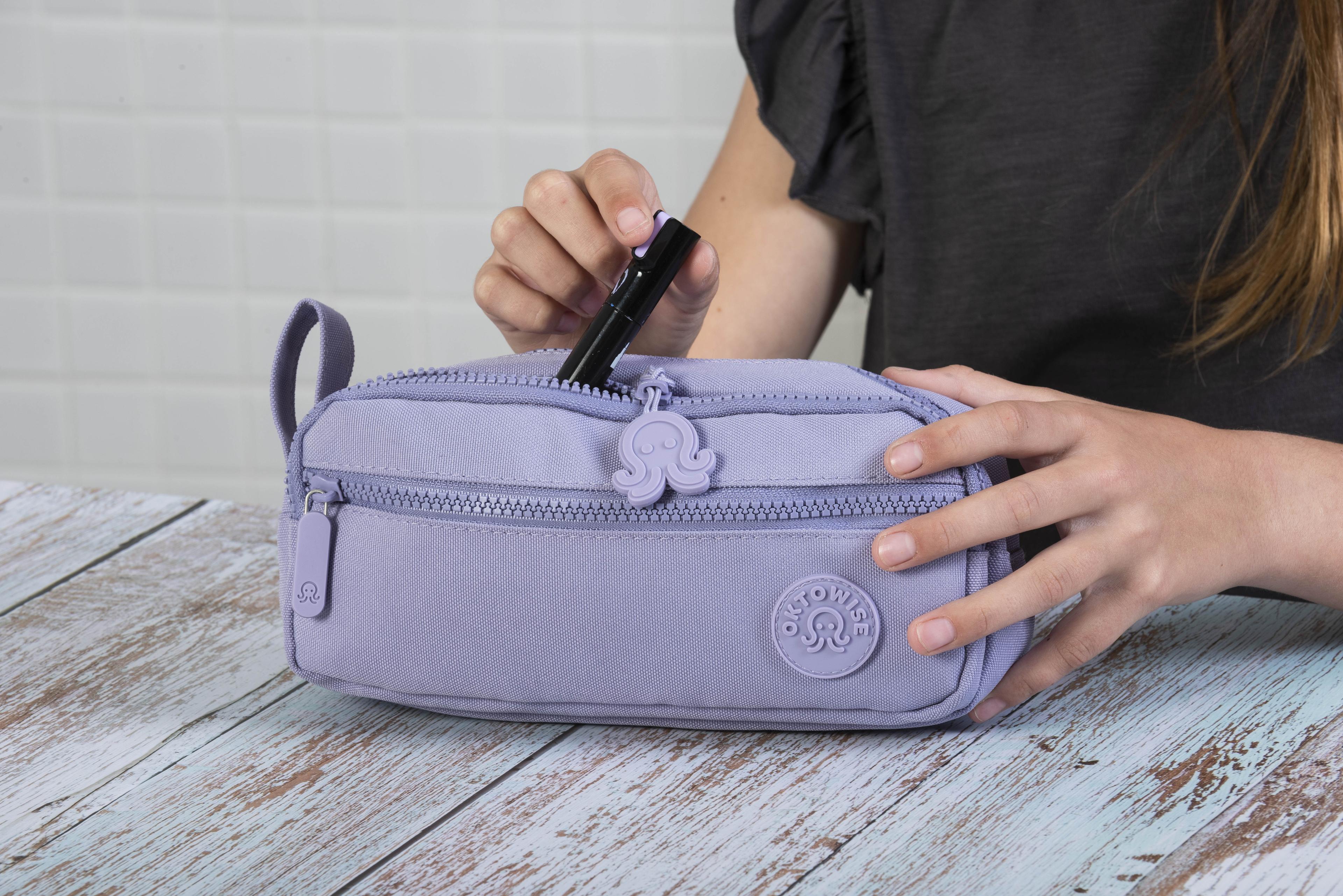 Estuche Tres Bolsillos Pixer Lila-2