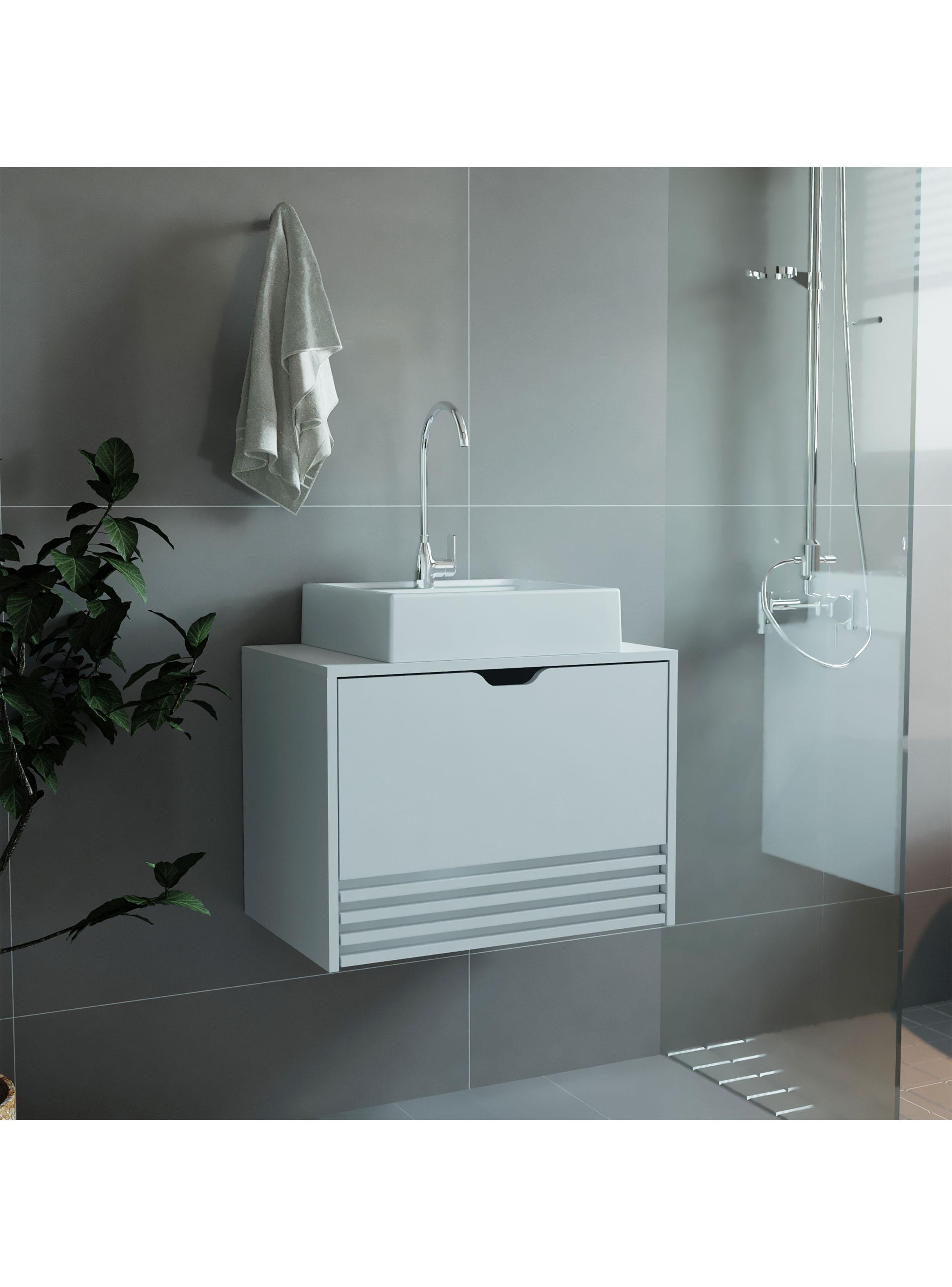 Mueble Baño Aéreo 1 Puerta + 1 Cajón con Lavamanos-4