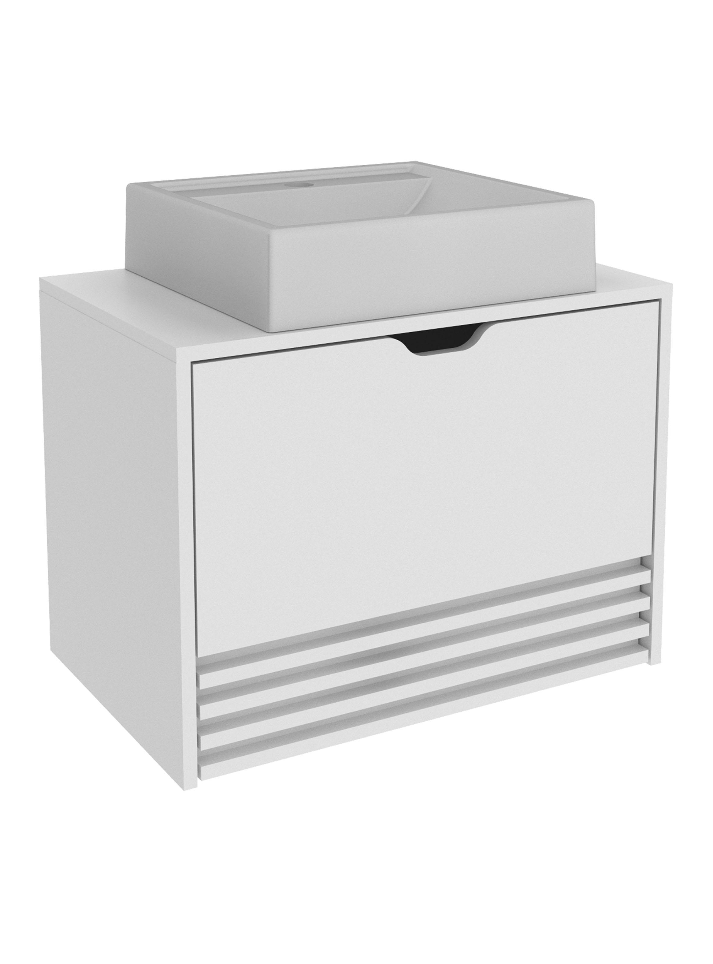 Mueble Baño Aéreo 1 Puerta + 1 Cajón con Lavamanos-2