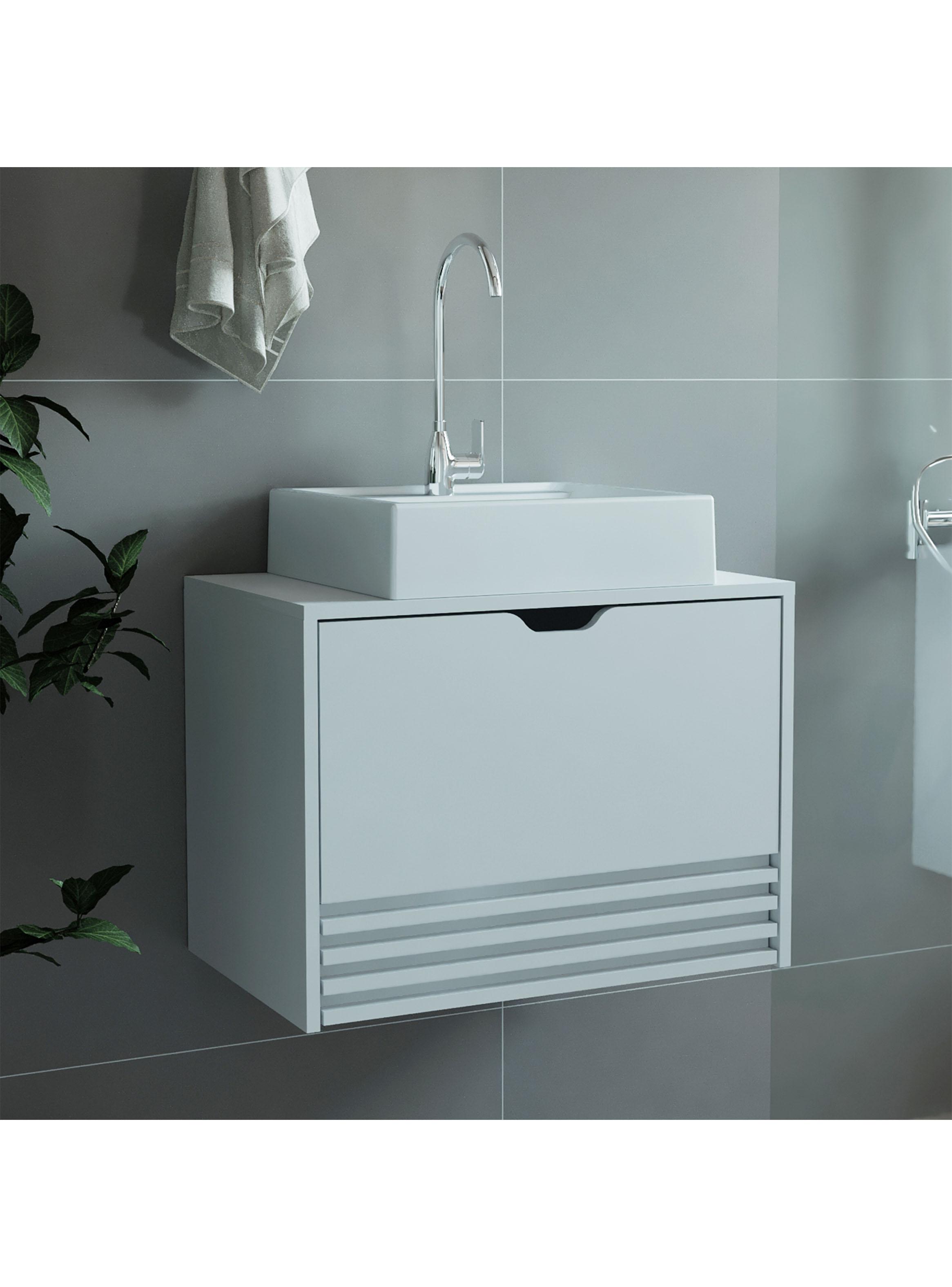 Mueble Baño Aéreo 1 Puerta + 1 Cajón con Lavamanos-5