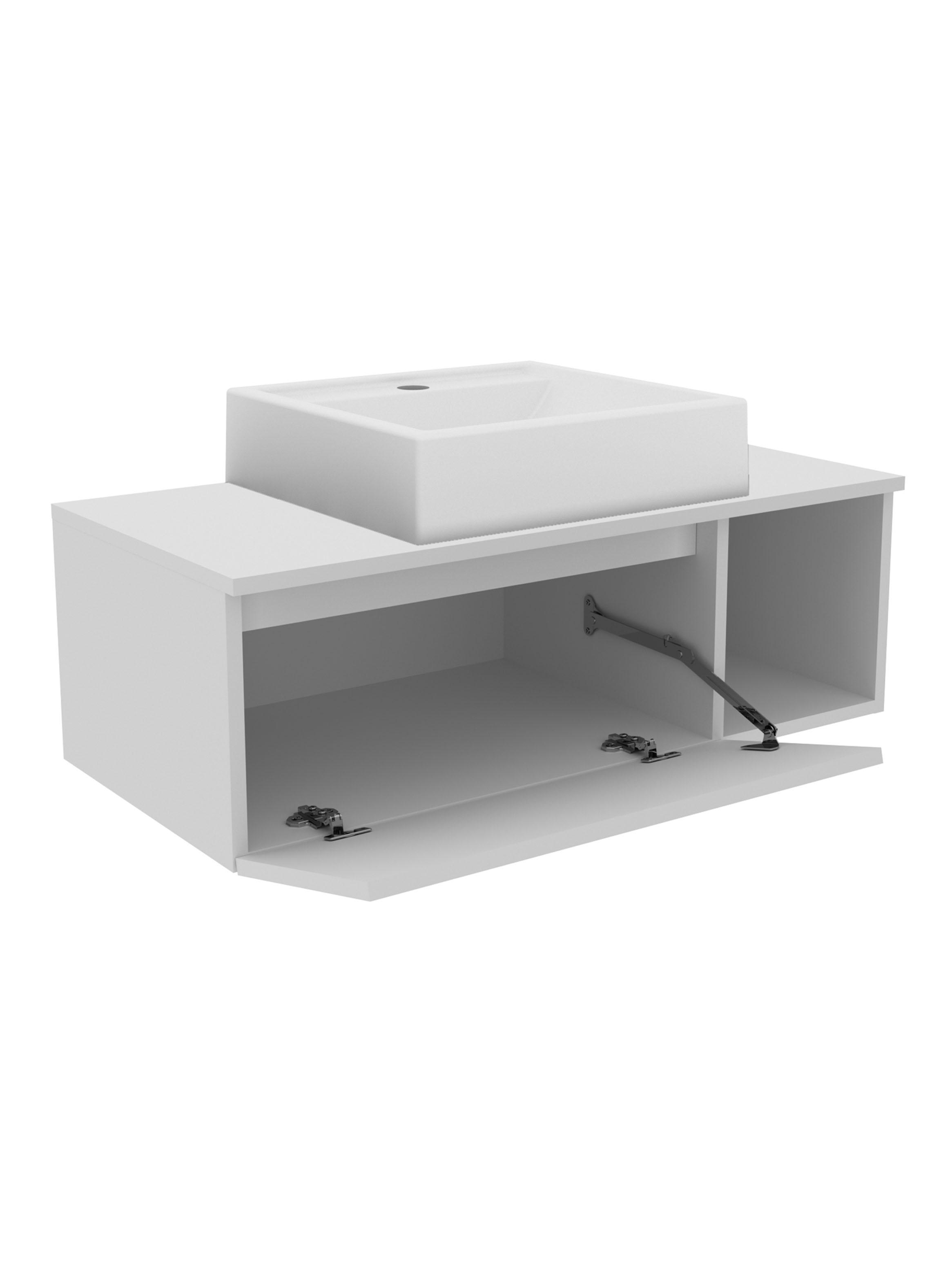 Mueble Baño Aéreo Blanco 1 Puerta y Lavamanos-3