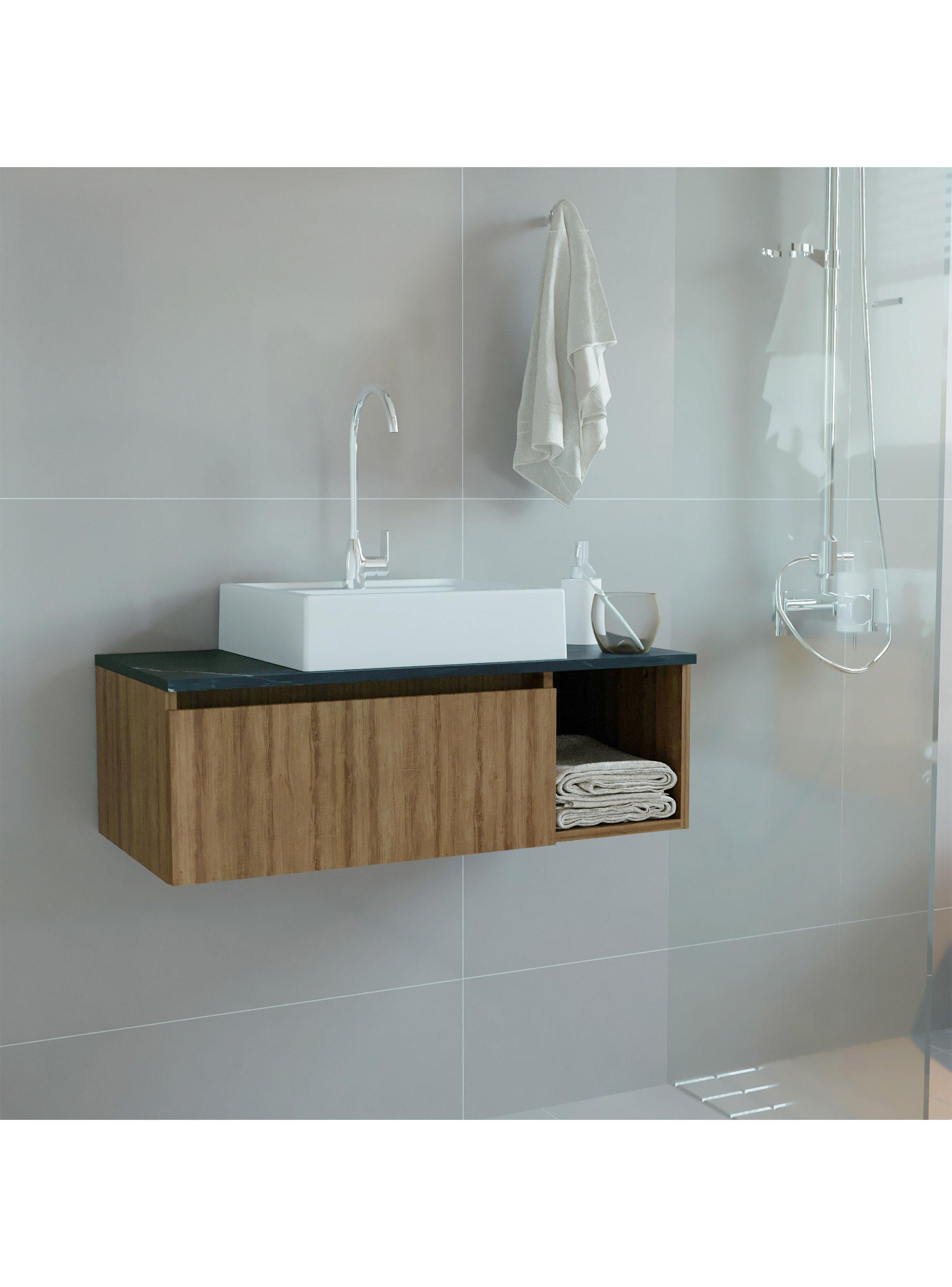 Mueble Baño Aéreo con 1 Puerta y Lavamanos-5