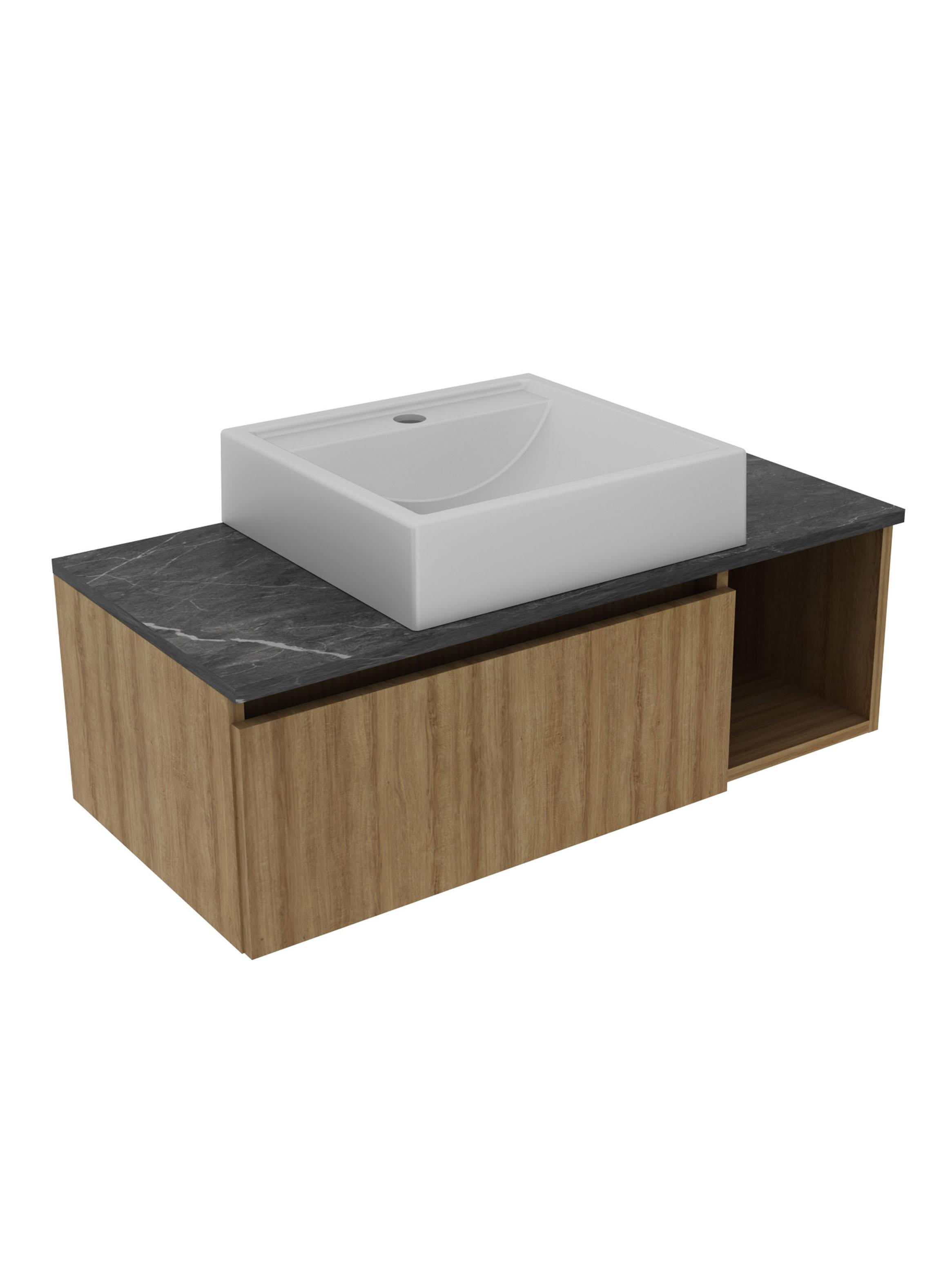 Mueble Baño Aéreo con 1 Puerta y Lavamanos-2