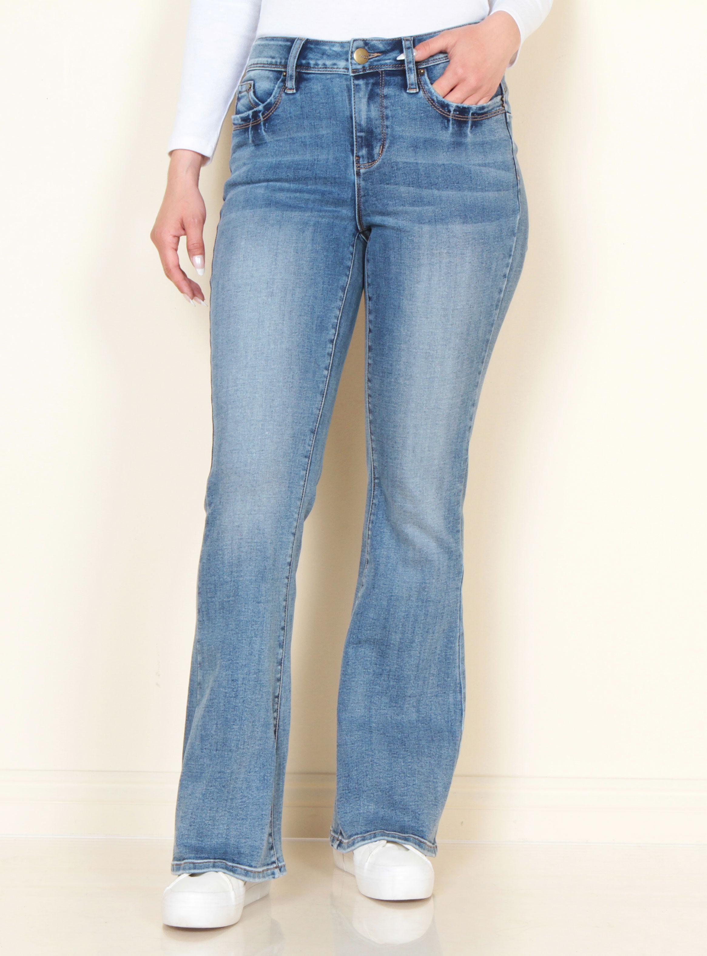 Jeans Recto Tiro Medio Pretina Básica P01-0