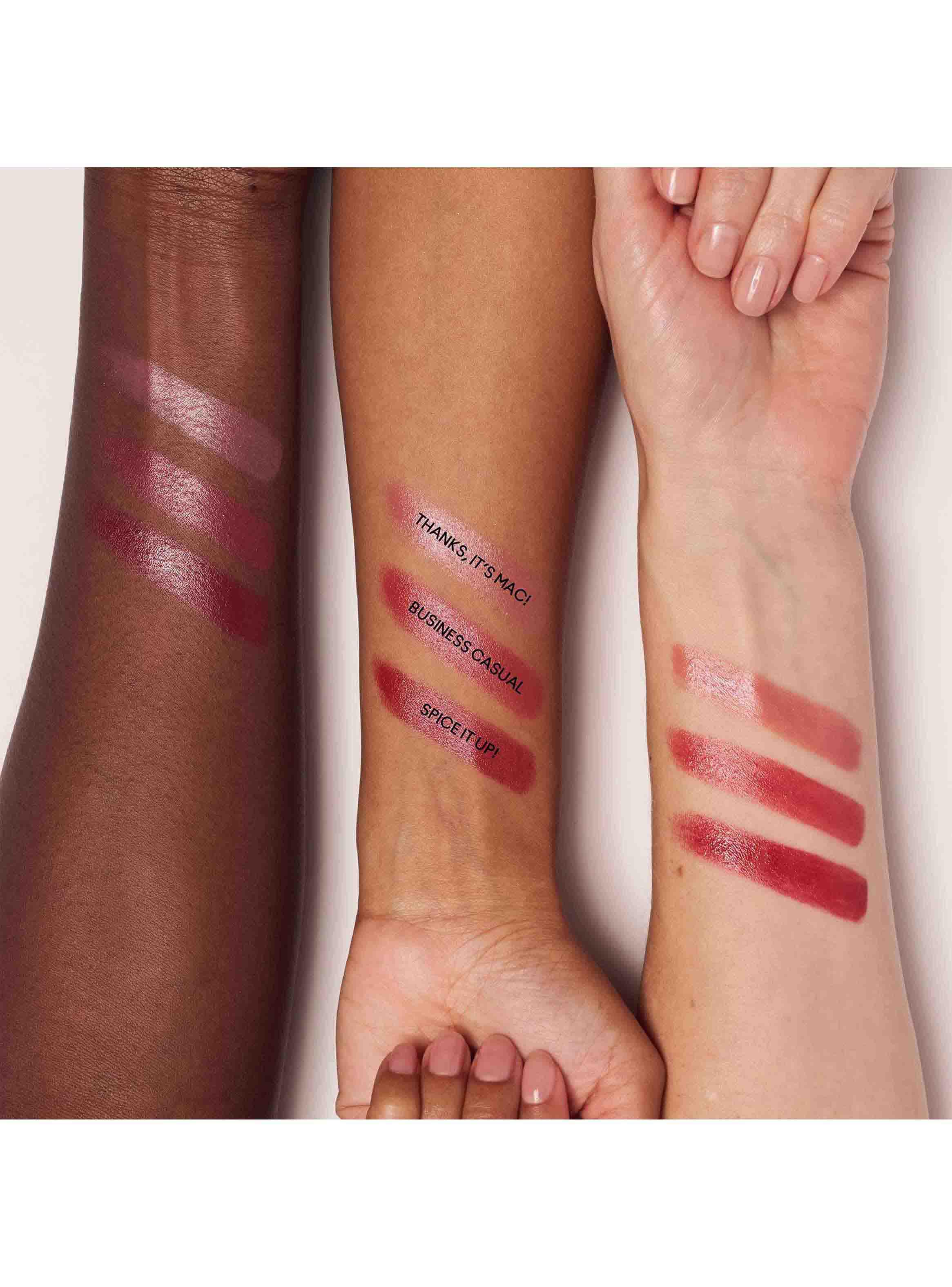 Set de Maquillaje de Labios MAC Wildest Gleams Mini Lustreglass Lip Trio-4