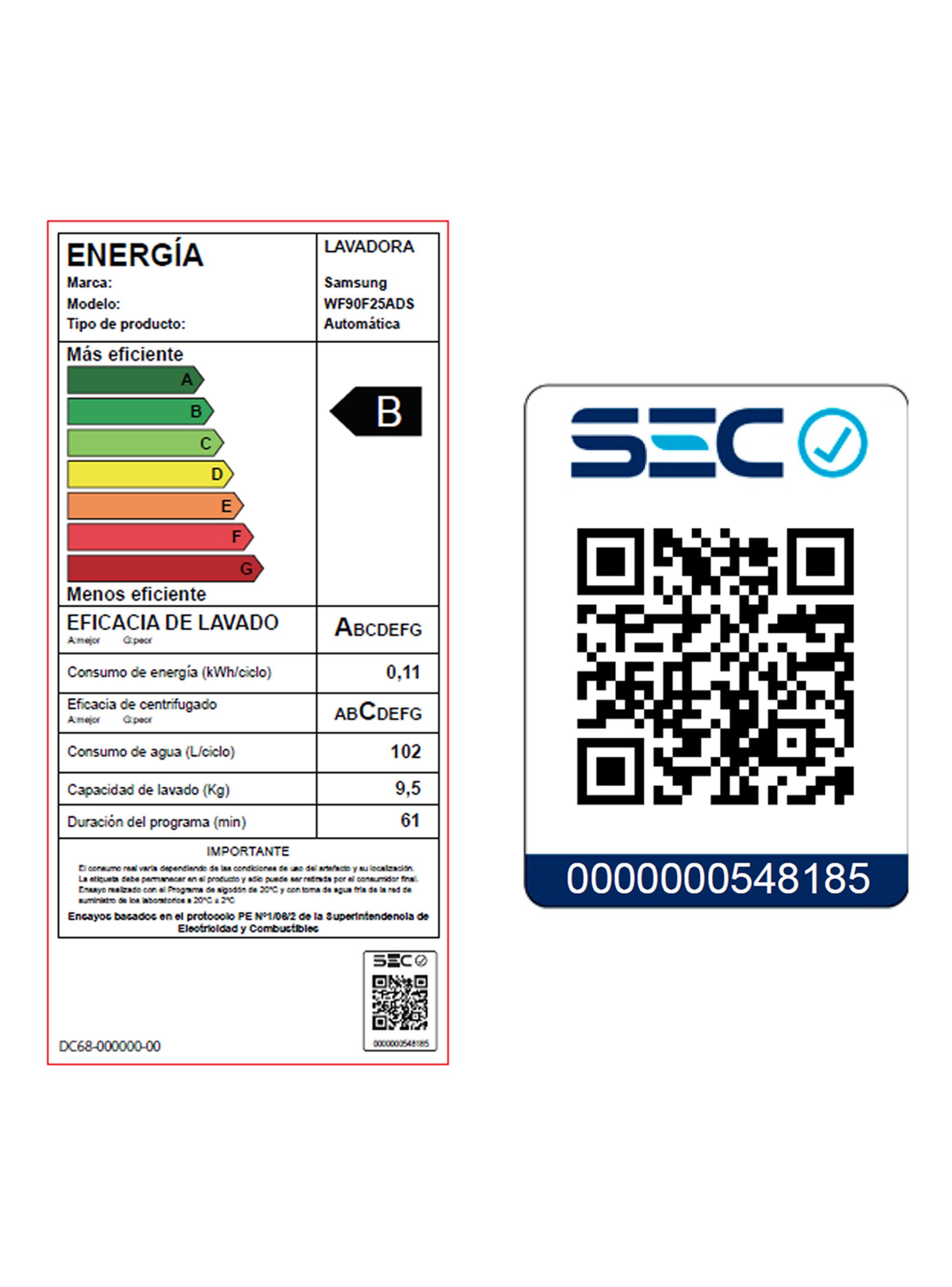 Lavadora Carga Frontal 25 Kg Bespoke WF90F25ADSZS con IA-11